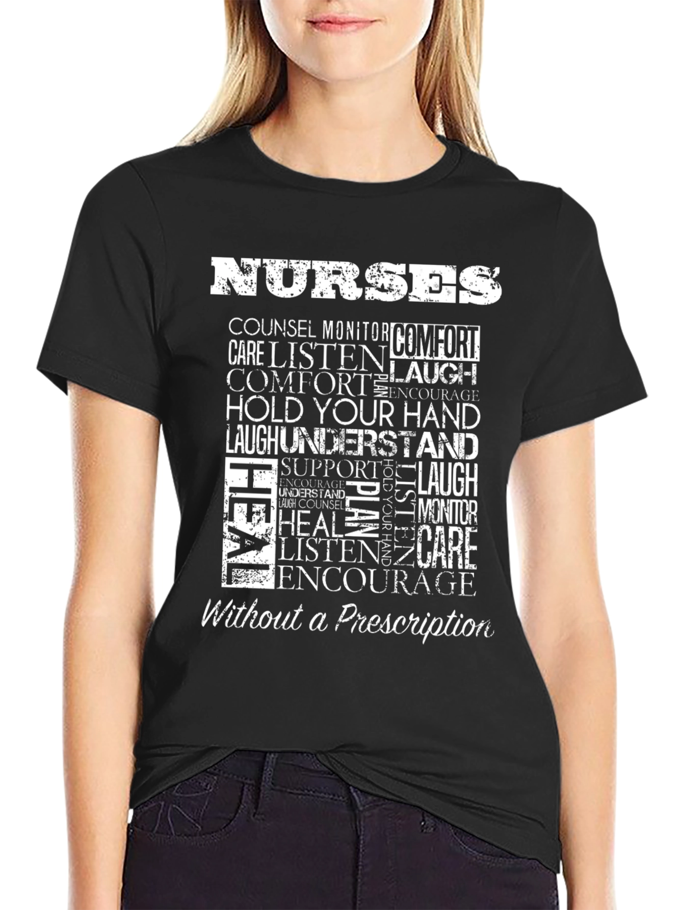 Nurses Word Art Graphic T-Shirt