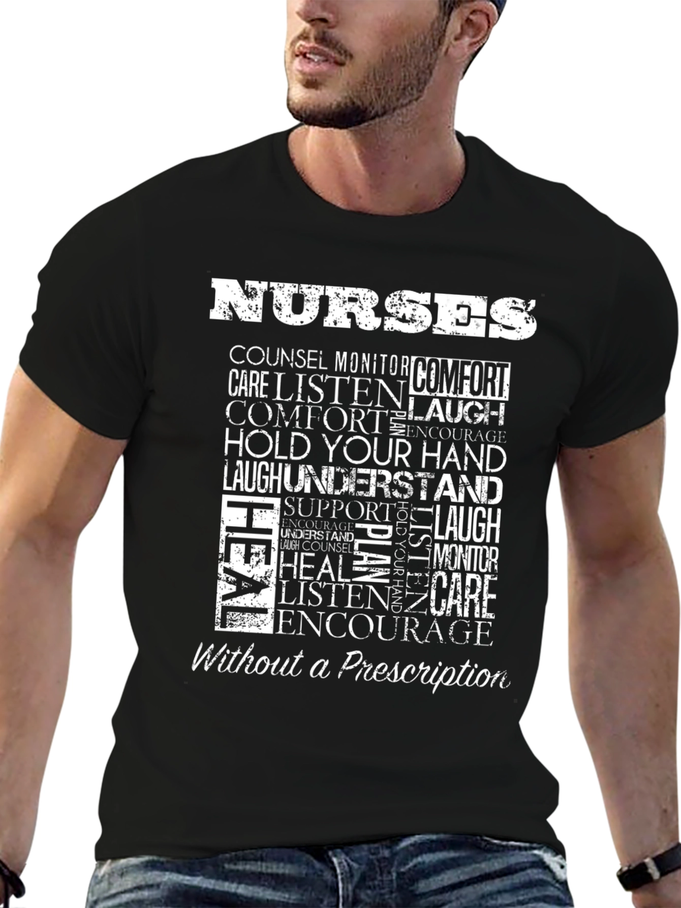 Nurses Word Art Graphic T-Shirt