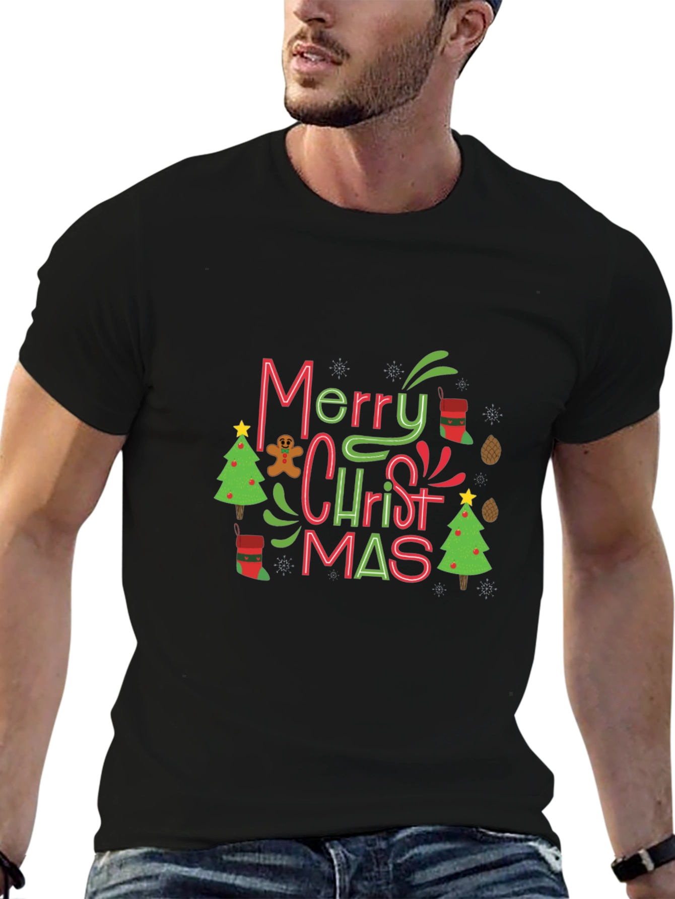 Festive Merry Christmas Graphic Tee