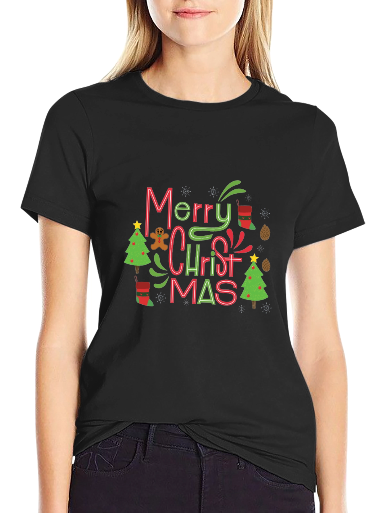 Festive Merry Christmas Graphic Tee