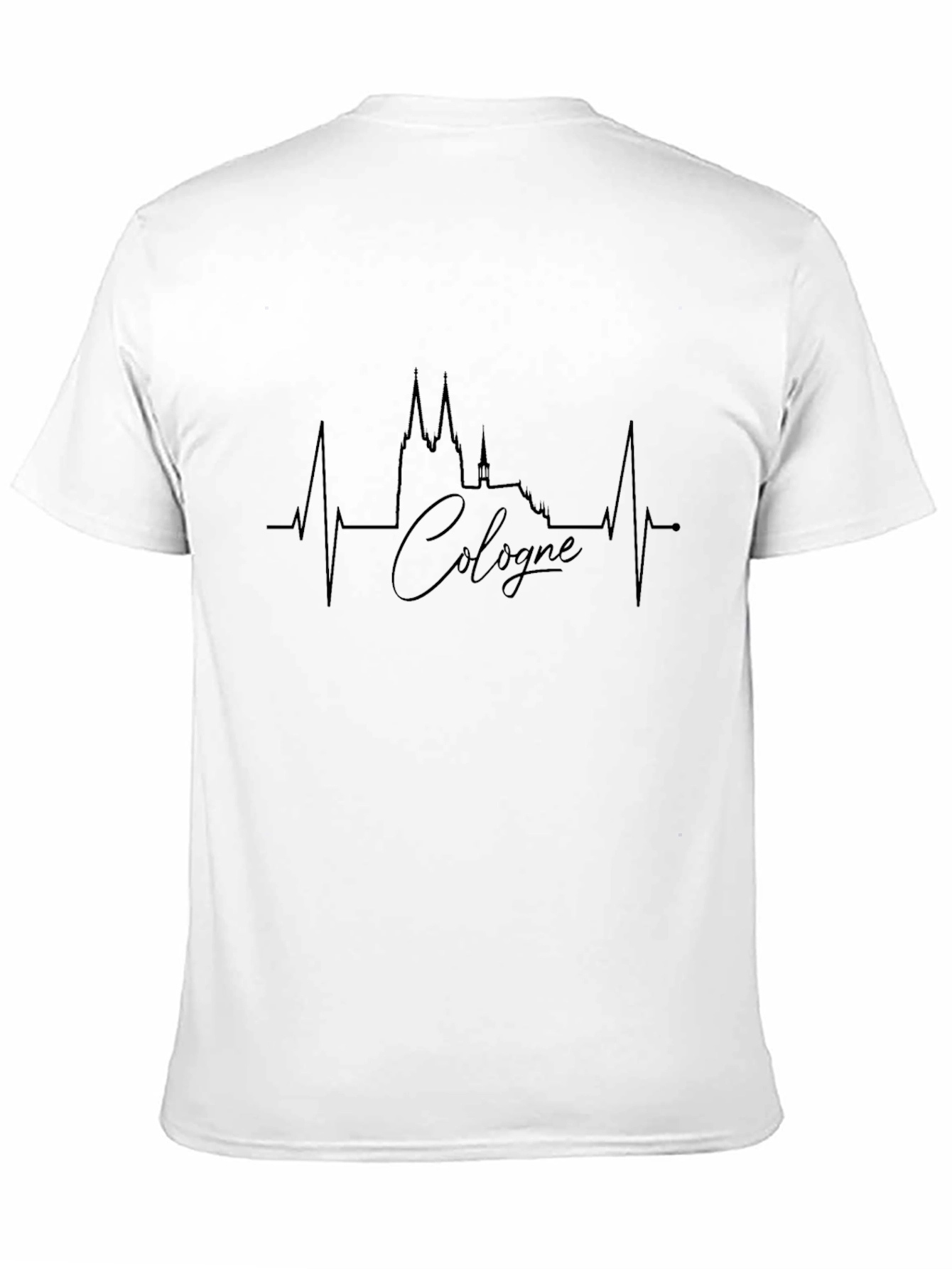 Cologne Skyline Heartbeat T-Shirt - Black