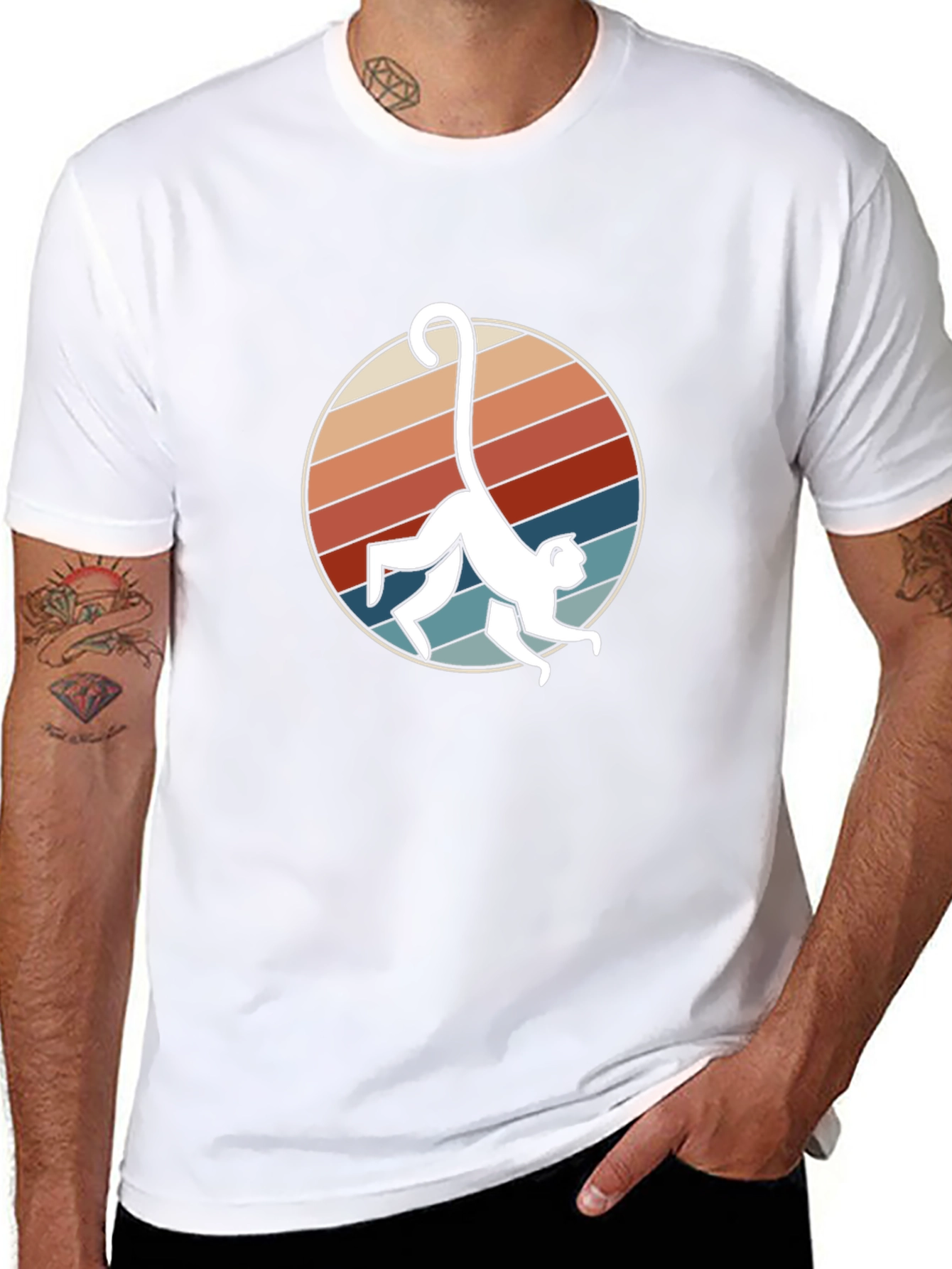 Retro Monkey T-Shirt - Funky Animal Graphic Tee