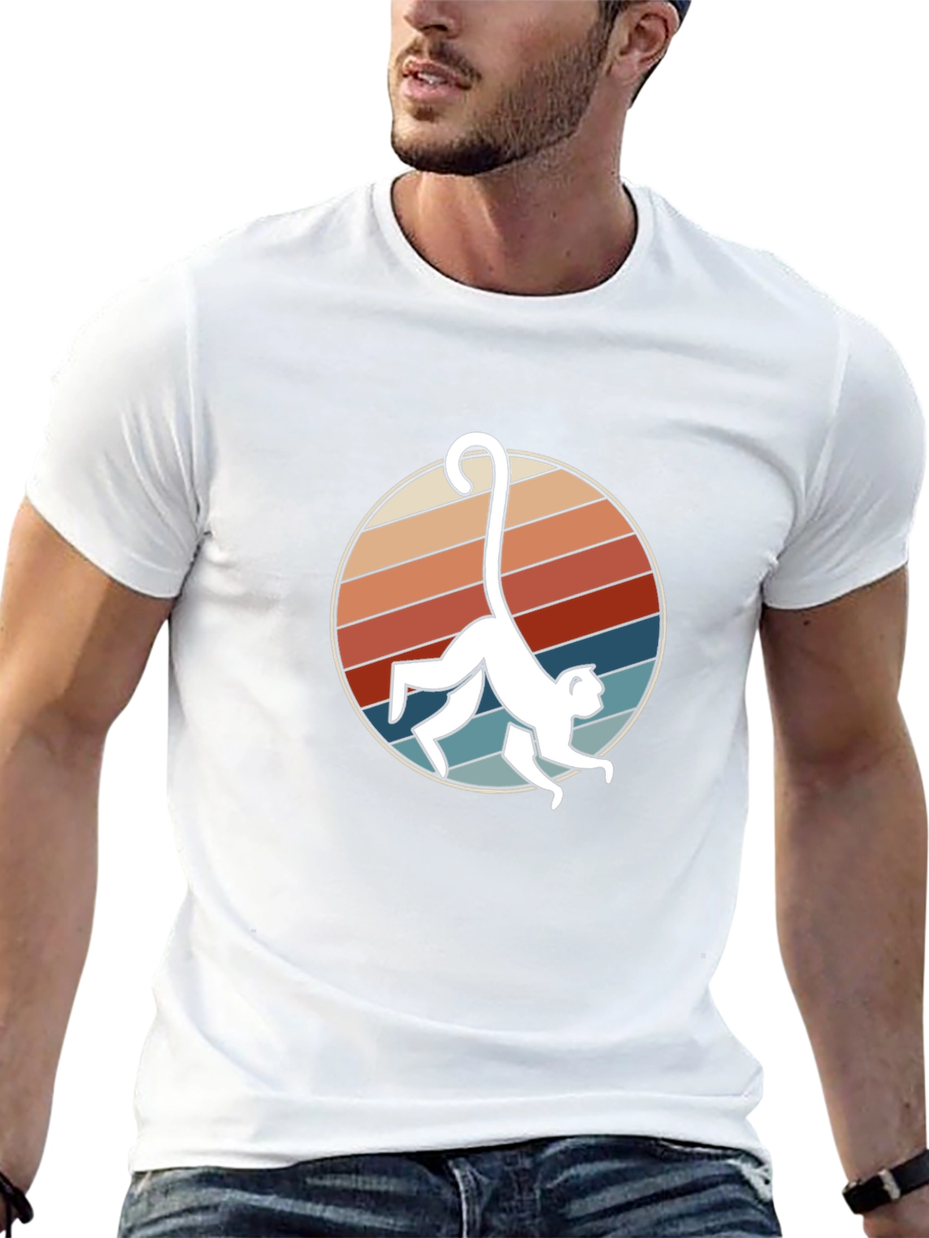 Retro Monkey T-Shirt - Funky Animal Graphic Tee