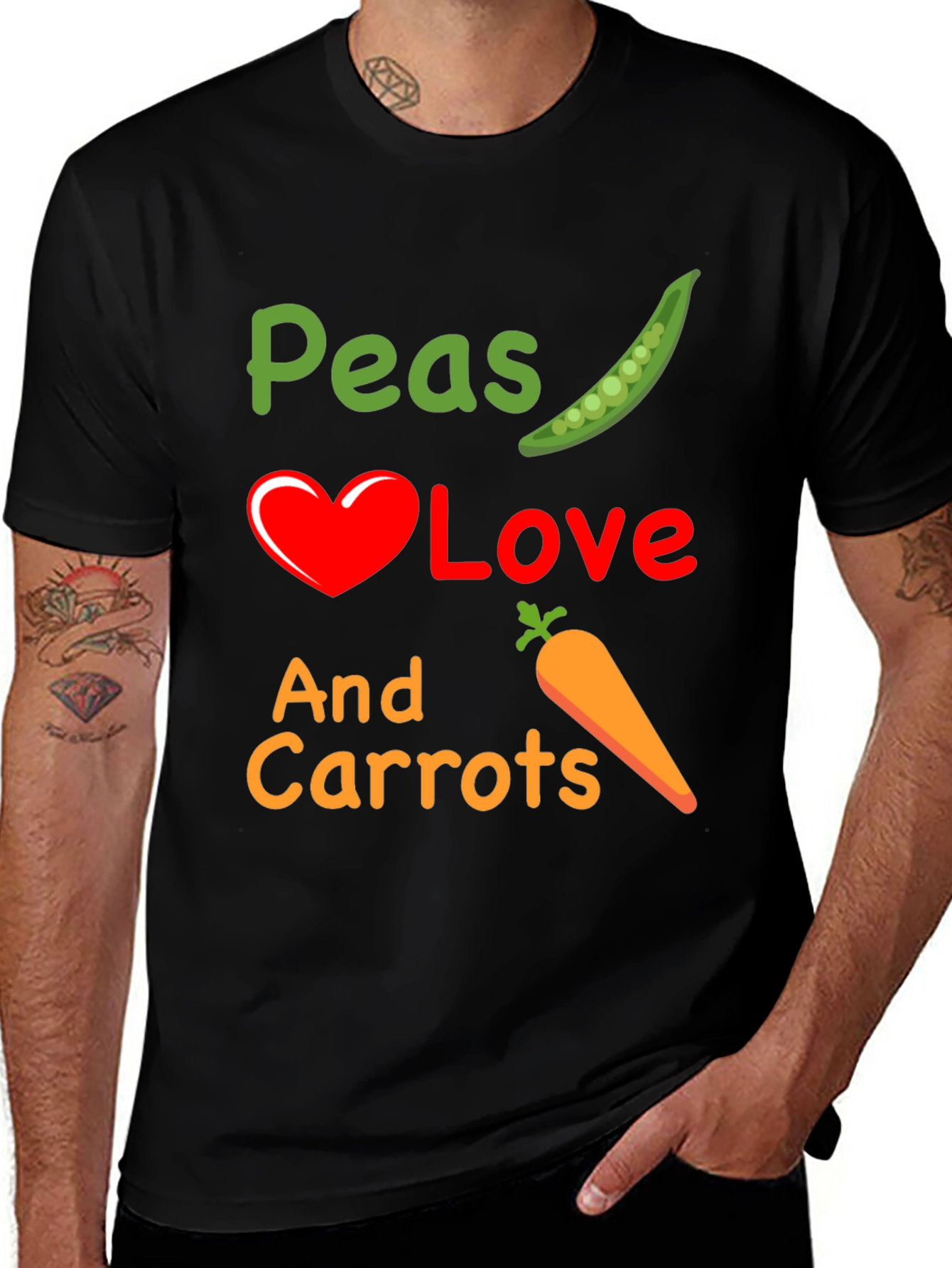 Peas Love And Carrots Graphic T-Shirt