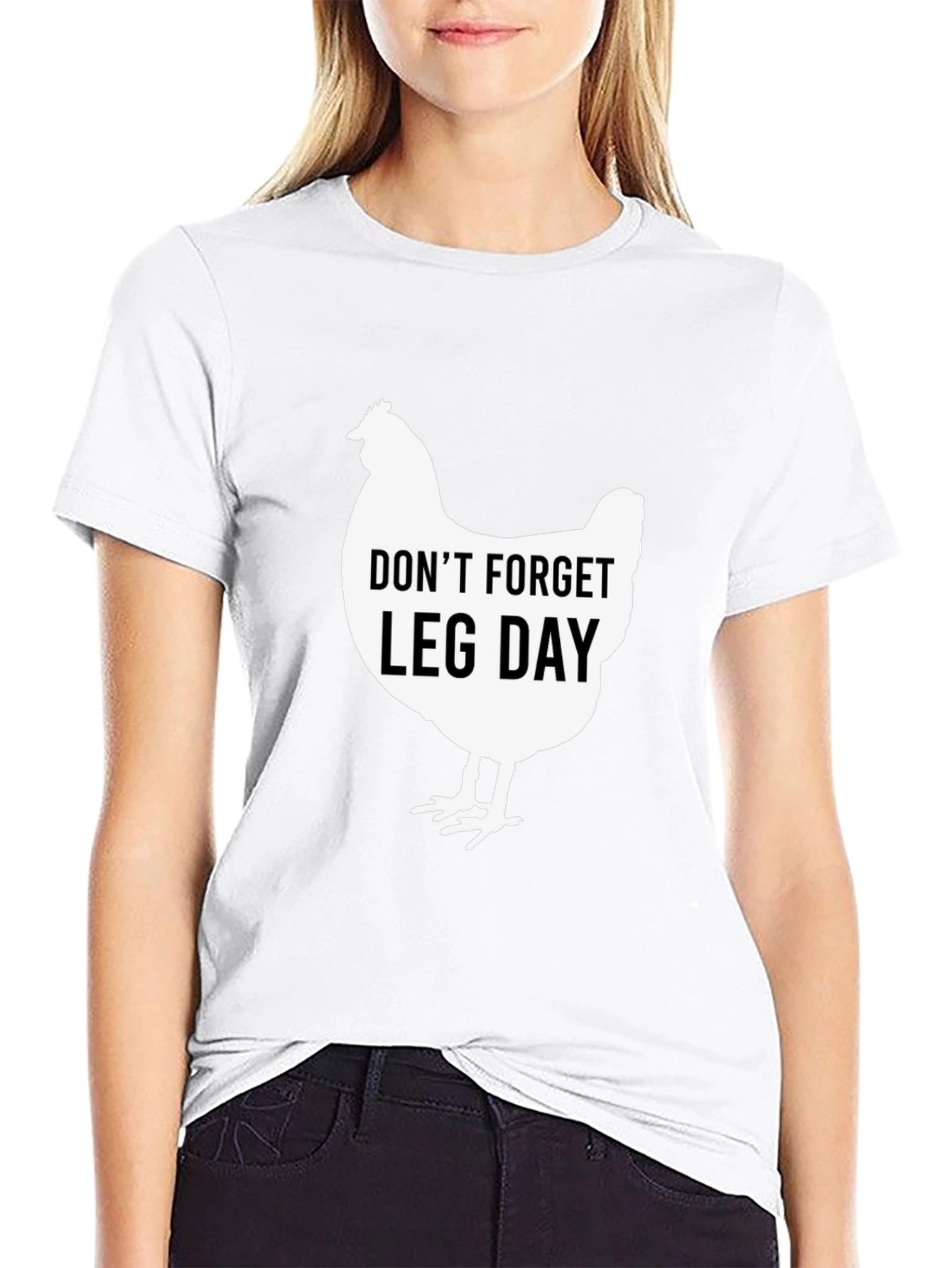 Funny Leg Day Chicken Graphic T-Shirt