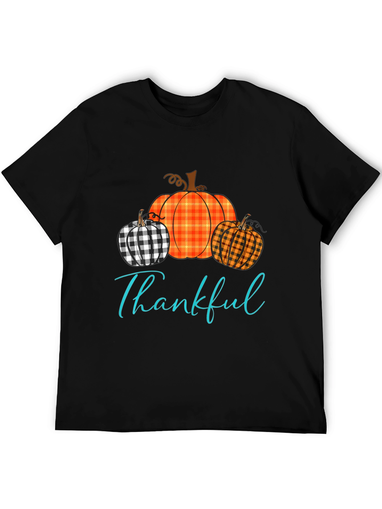 Thankful Pumpkin Plaid T-Shirt