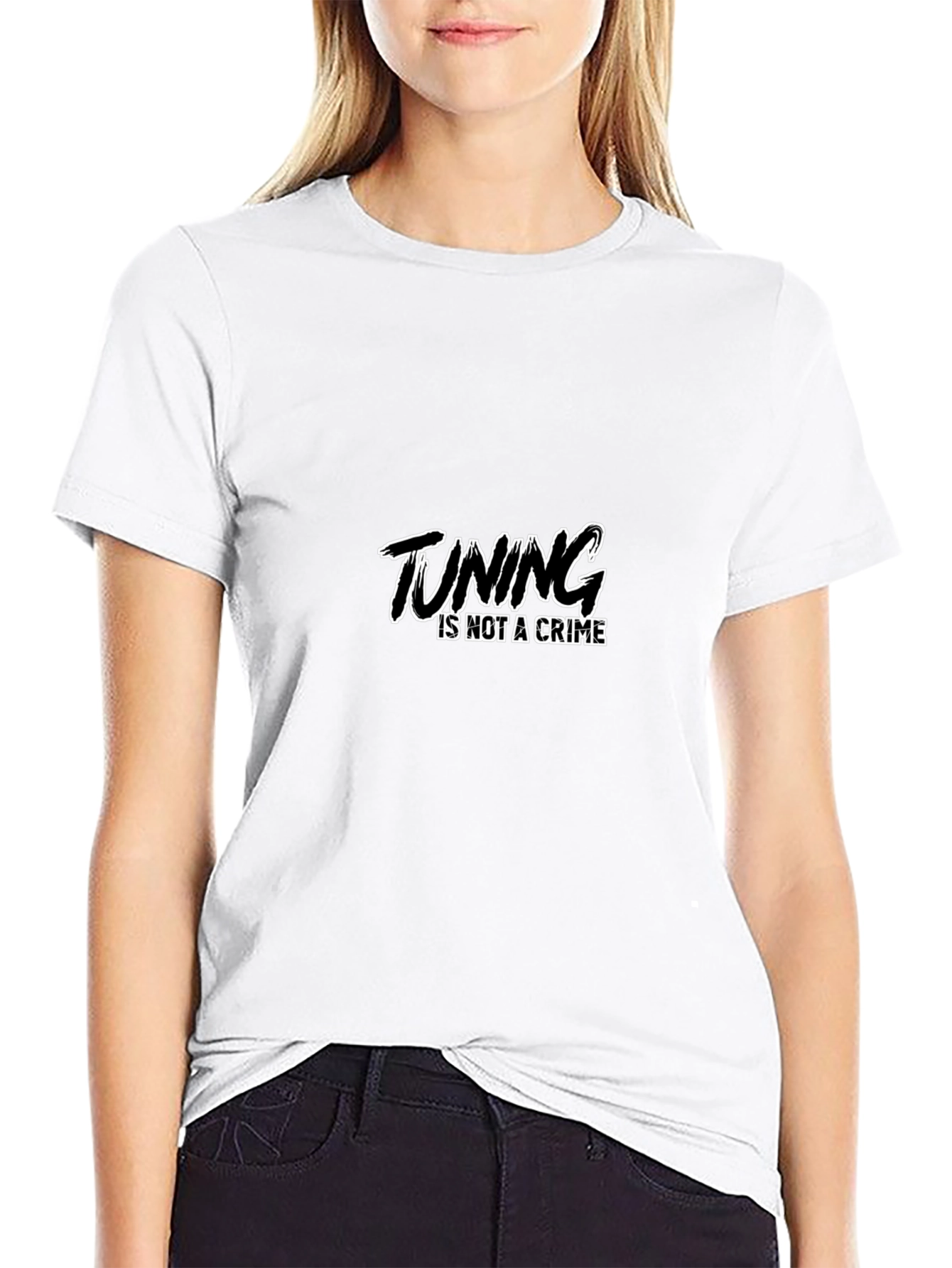 Tuning Is Not A Crime Black Graphic Tee