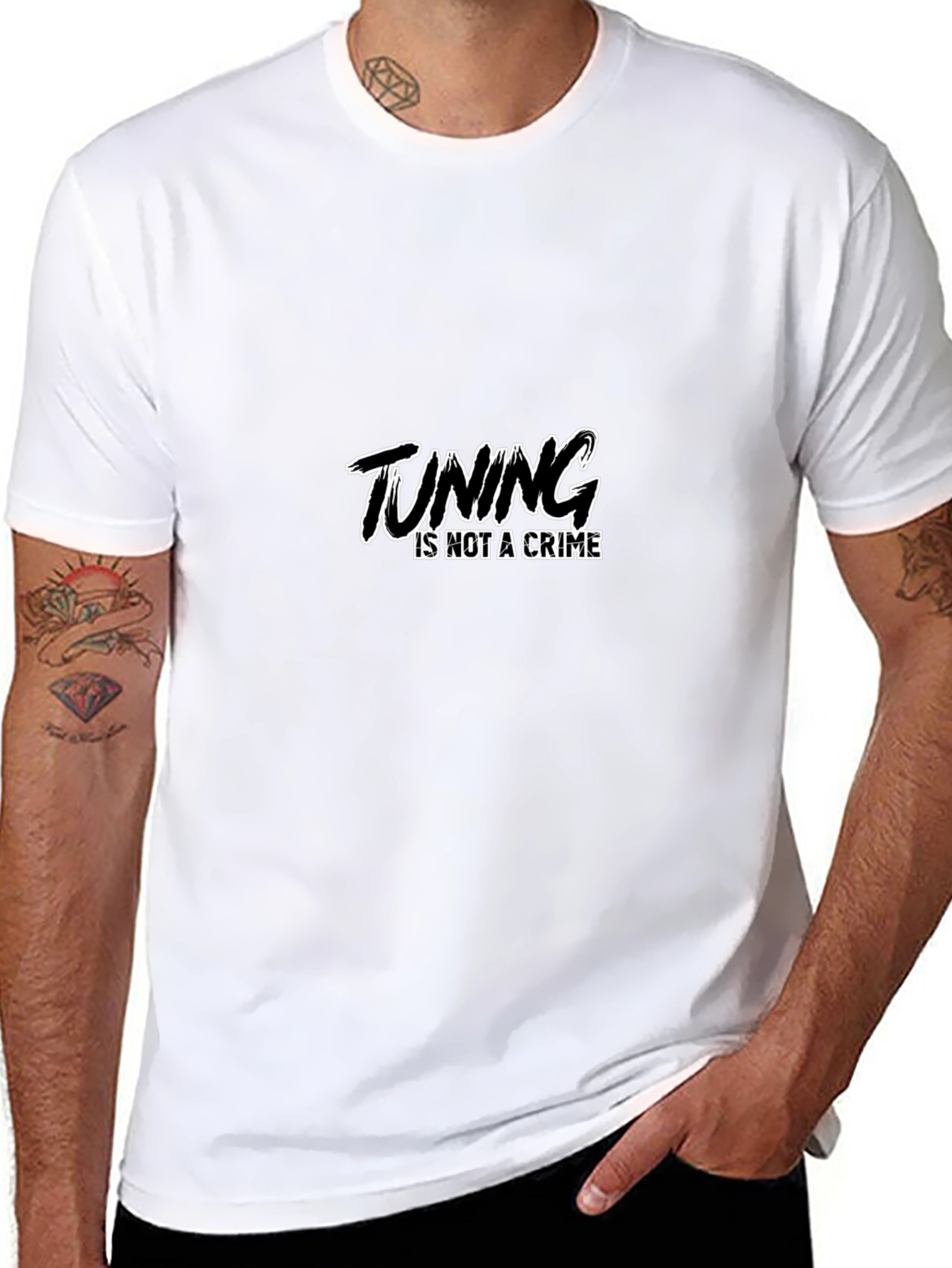 Tuning Is Not A Crime Black Graphic Tee