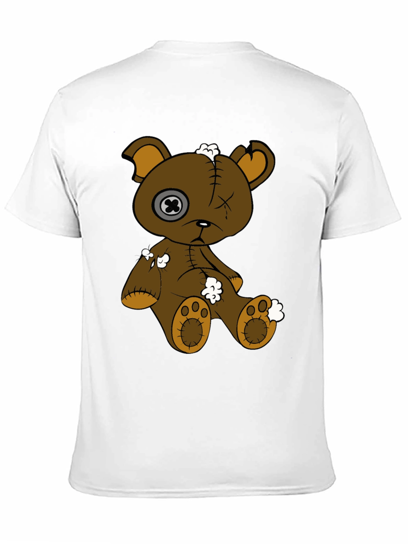 Distressed Teddy Bear Graphic Tee - Unisex Black T-Shirt