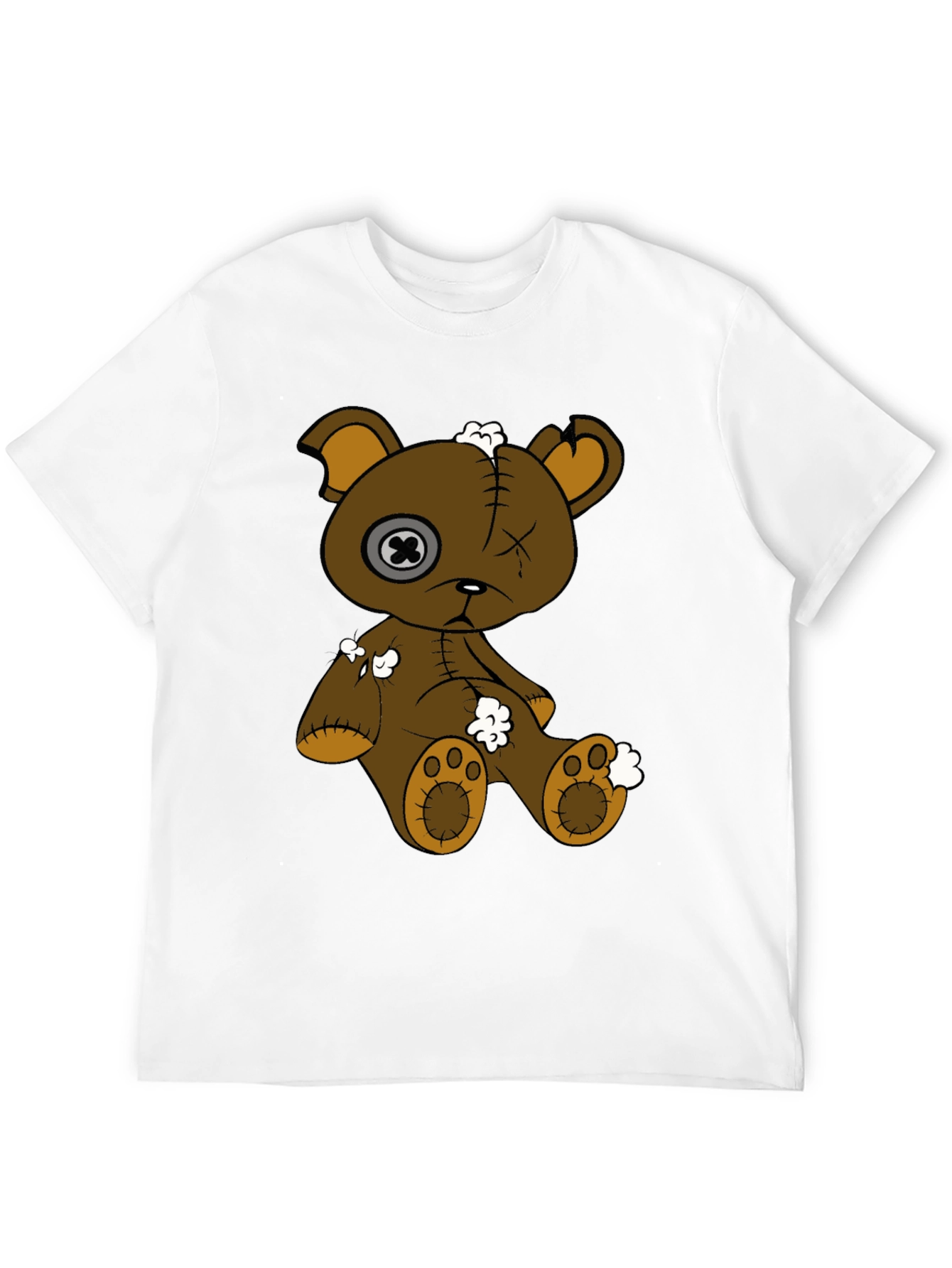 Distressed Teddy Bear Graphic Tee - Unisex Black T-Shirt