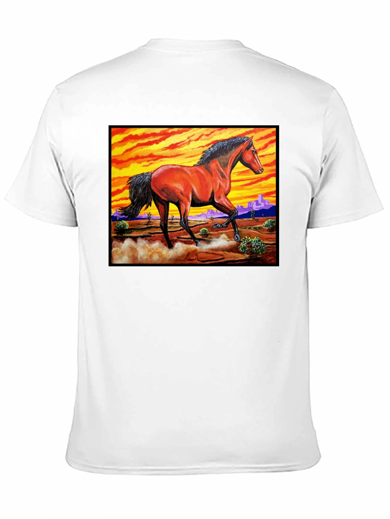 Wild Horse Graphic Tee - Desert Sunset Design