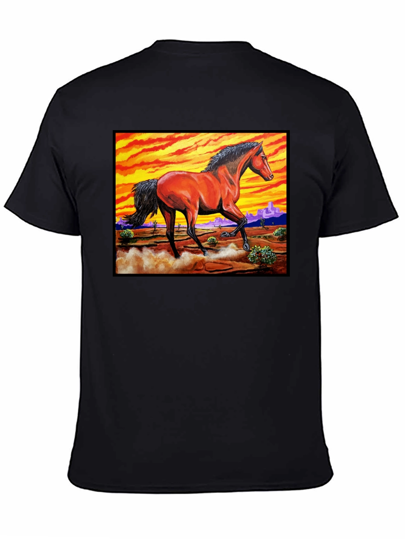 Wild Horse Graphic Tee - Desert Sunset Design