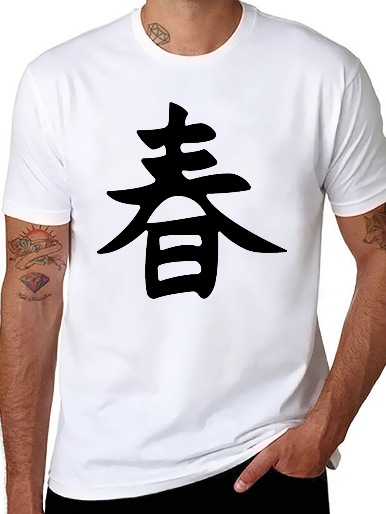 Spring Kanji T-Shirt - Black Graphic Tee
