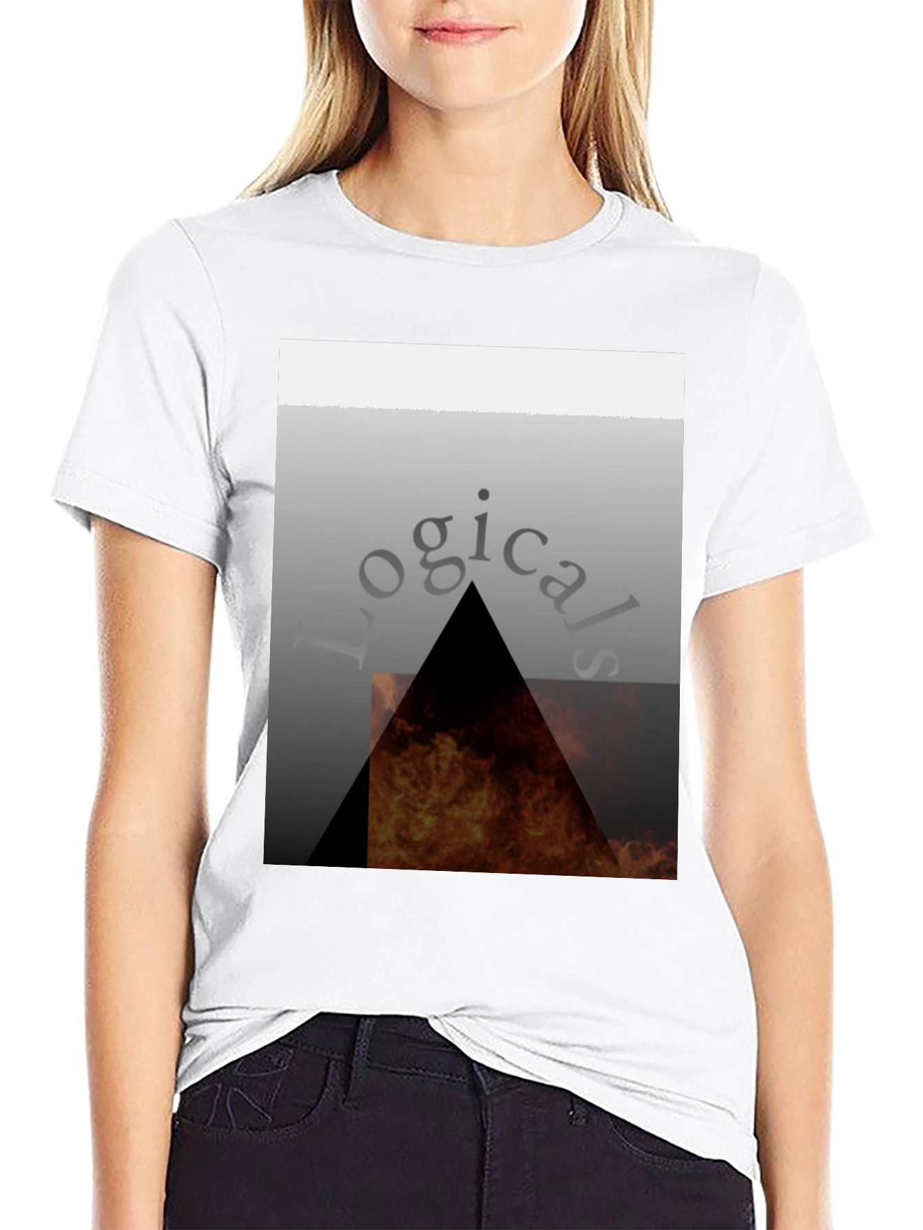Logical Fire Triangle Graphic T-Shirt