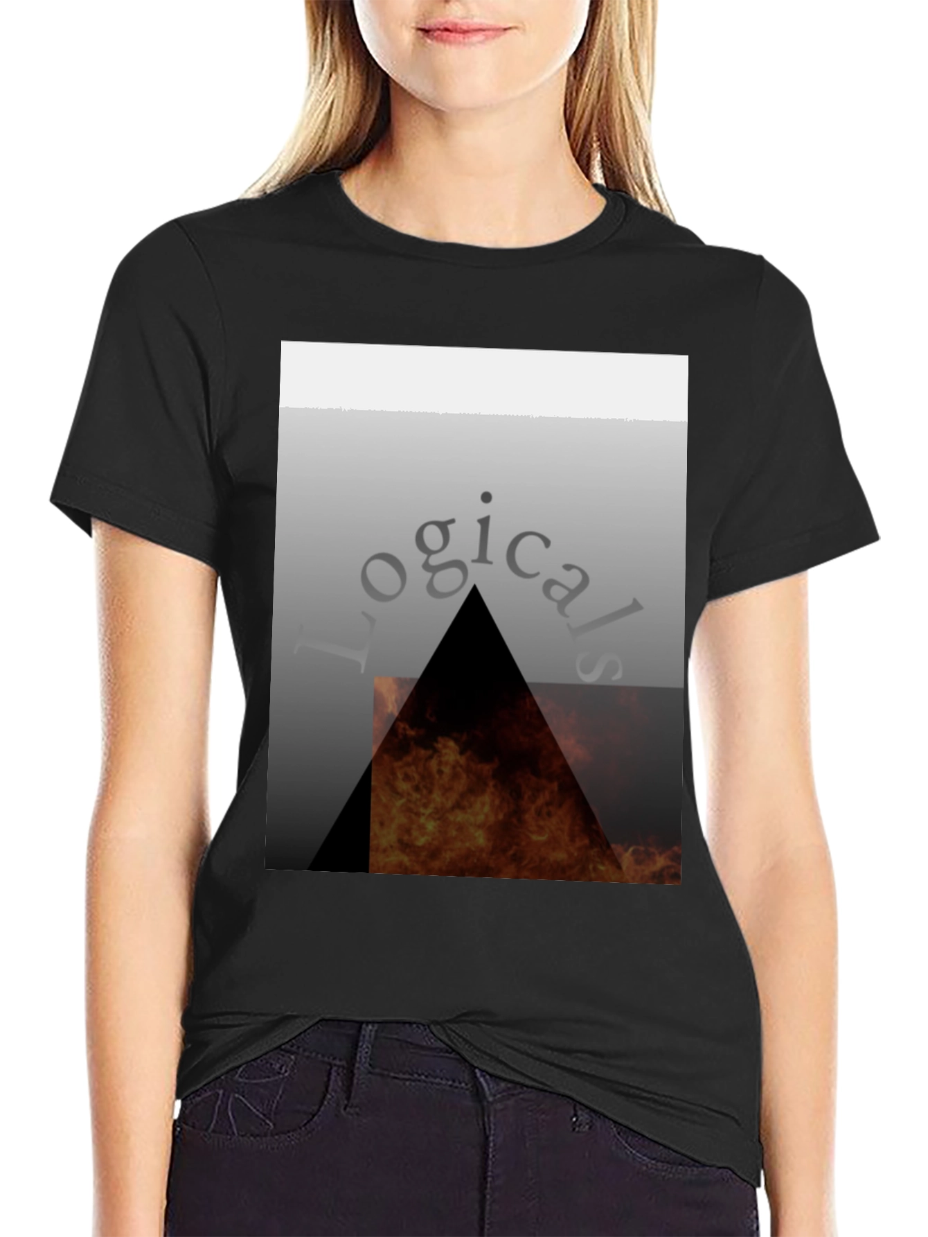Logical Fire Triangle Graphic T-Shirt