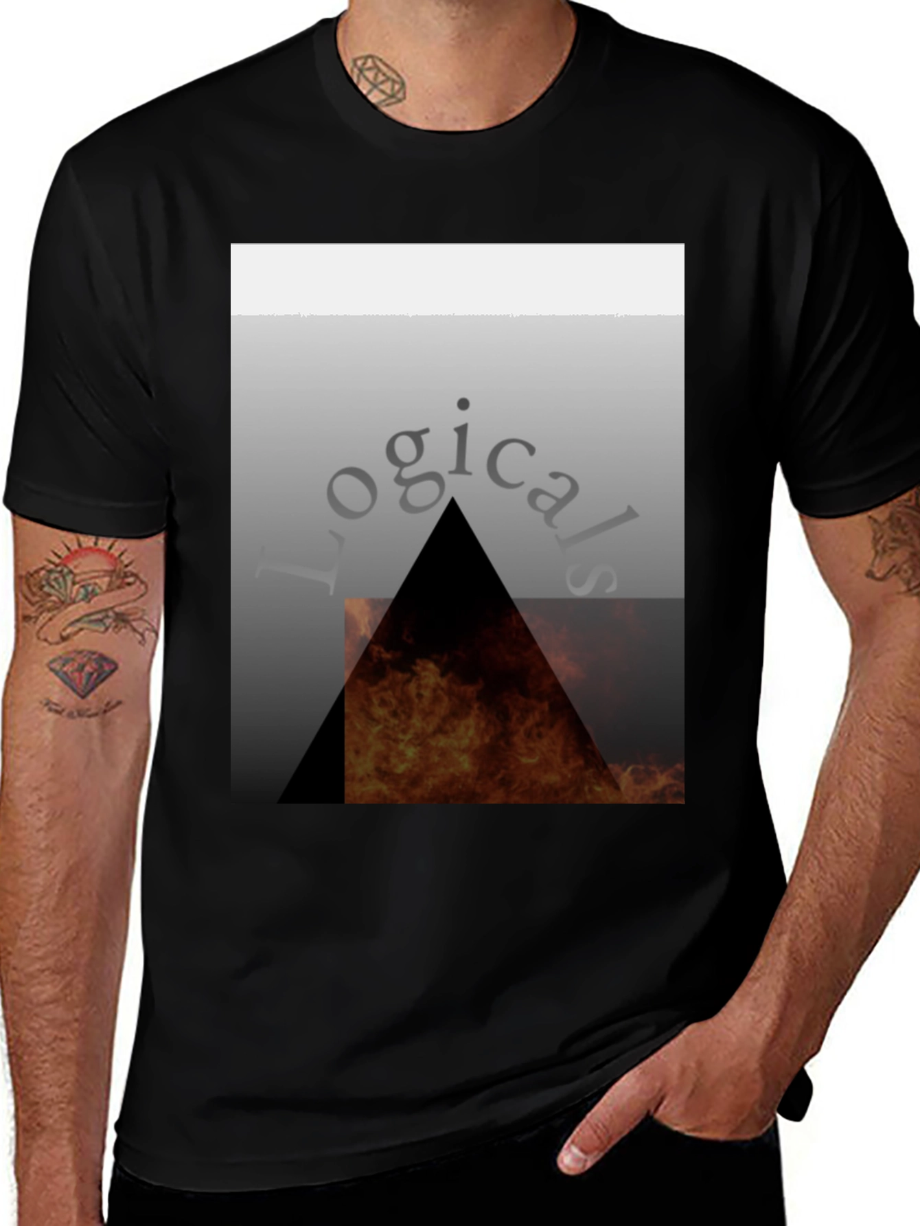 Logical Fire Triangle Graphic T-Shirt