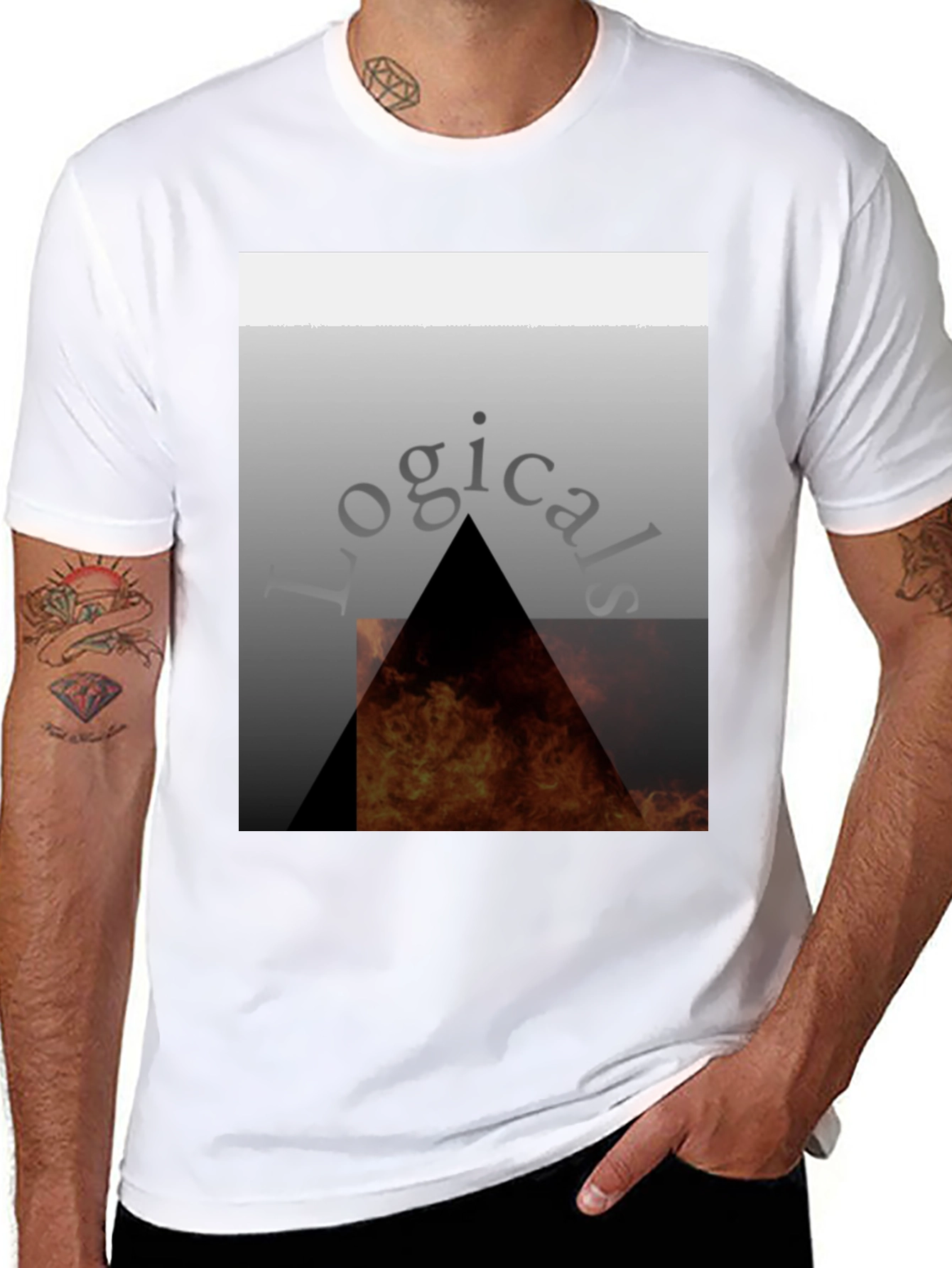 Logical Fire Triangle Graphic T-Shirt