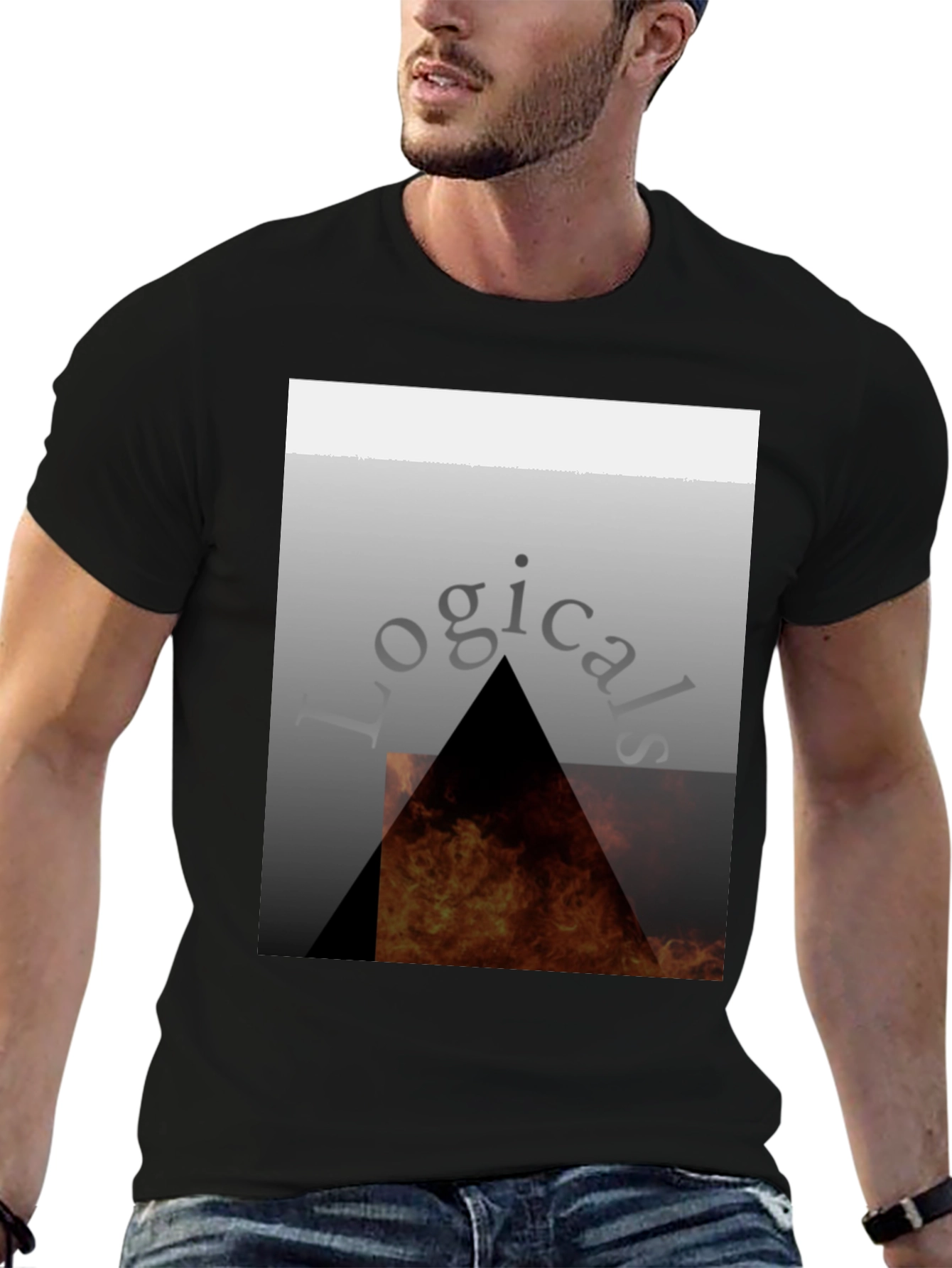 Logical Fire Triangle Graphic T-Shirt