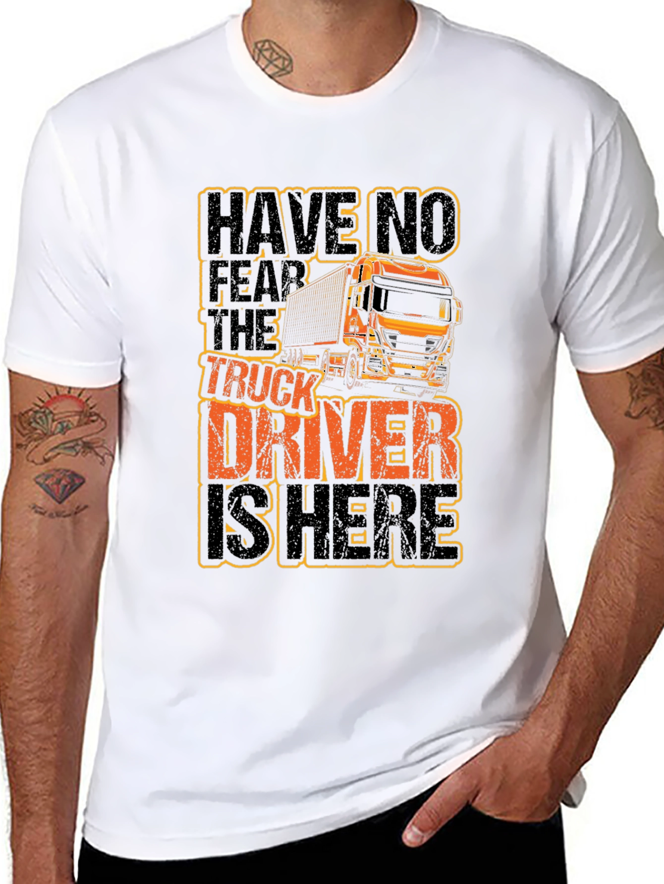 Truck Driver Graphic T-Shirt - Black Cotton Tee