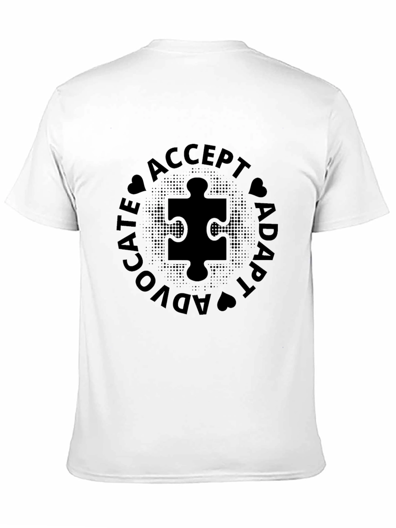 Autism Awareness Black T-Shirt - Accept Adapt Advocate