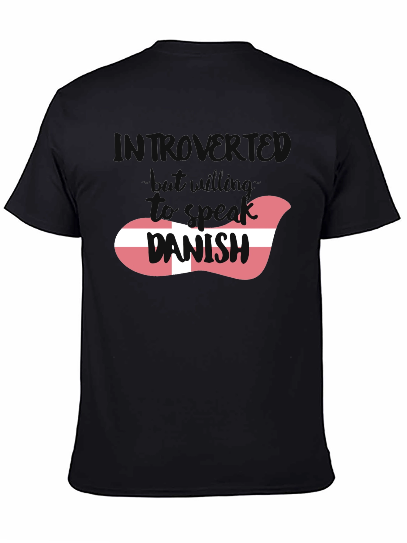 Introvert Danish Flag Graphic T-Shirt