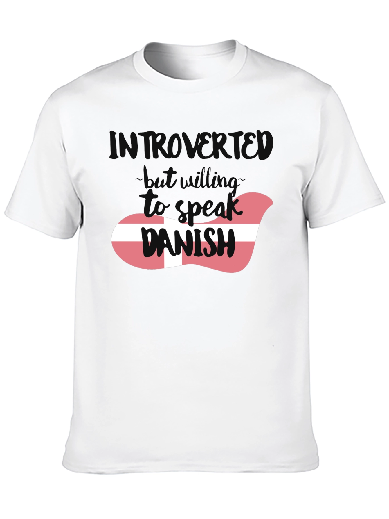 Introvert Danish Flag Graphic T-Shirt