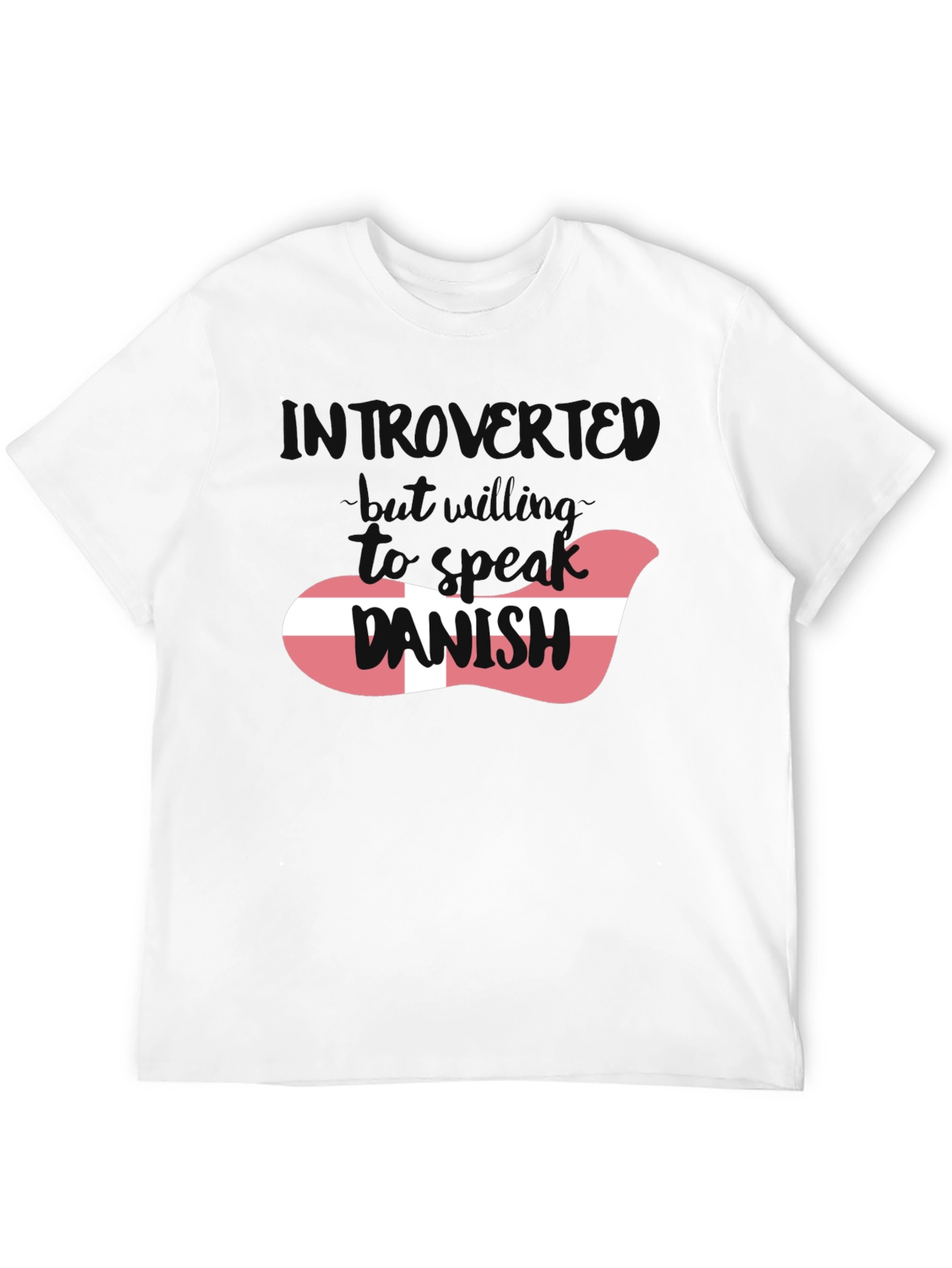 Introvert Danish Flag Graphic T-Shirt