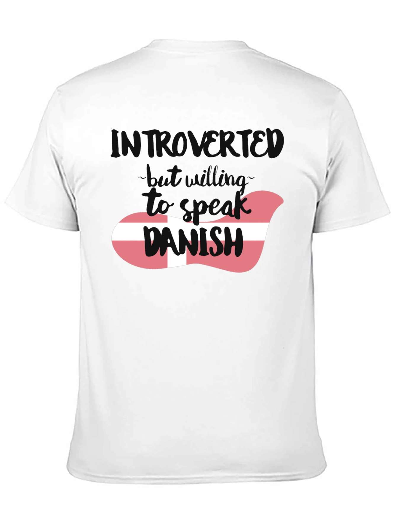 Introvert Danish Flag Graphic T-Shirt