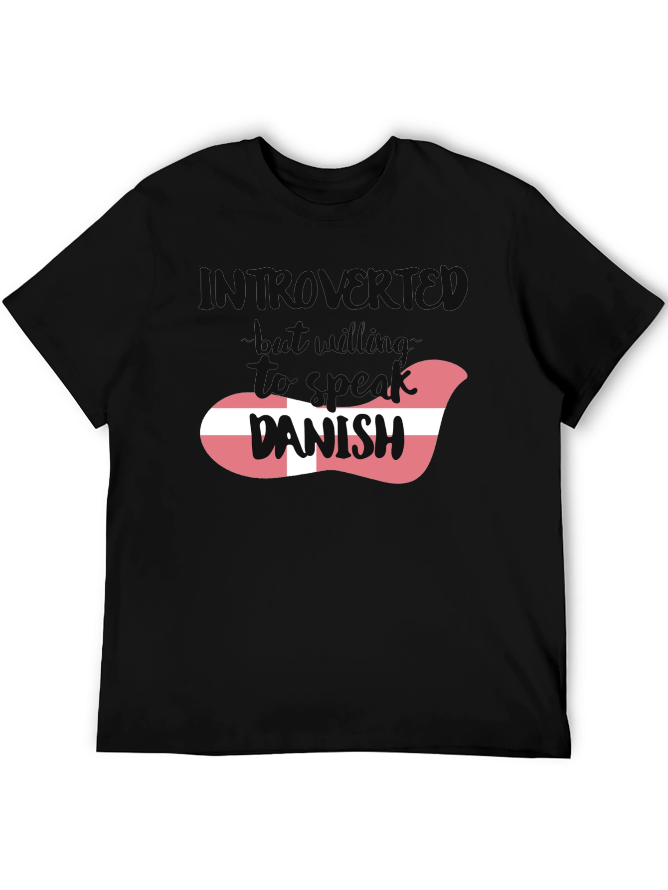 Introvert Danish Flag Graphic T-Shirt