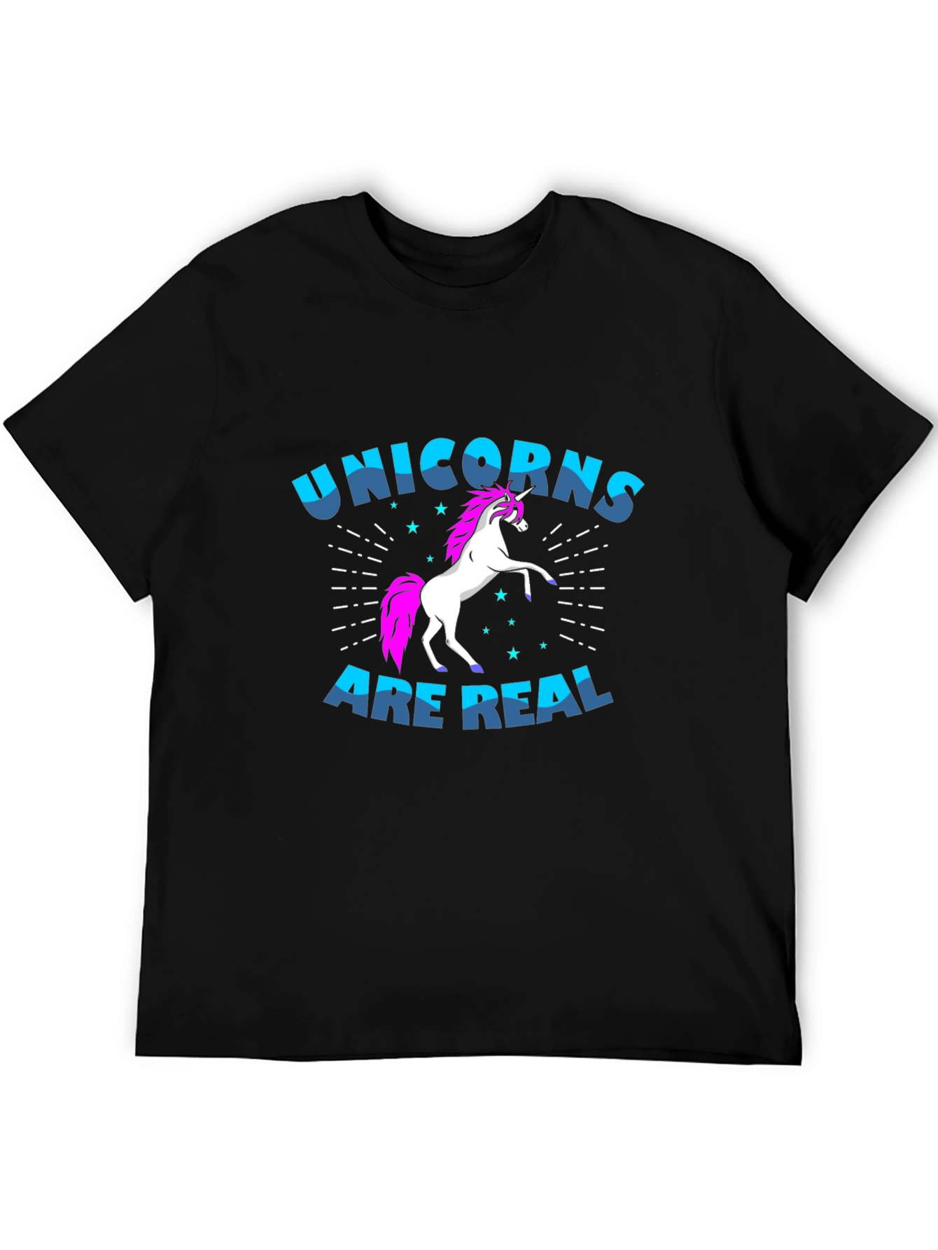 Unicorns Are Real Black Graphic T-Shirt