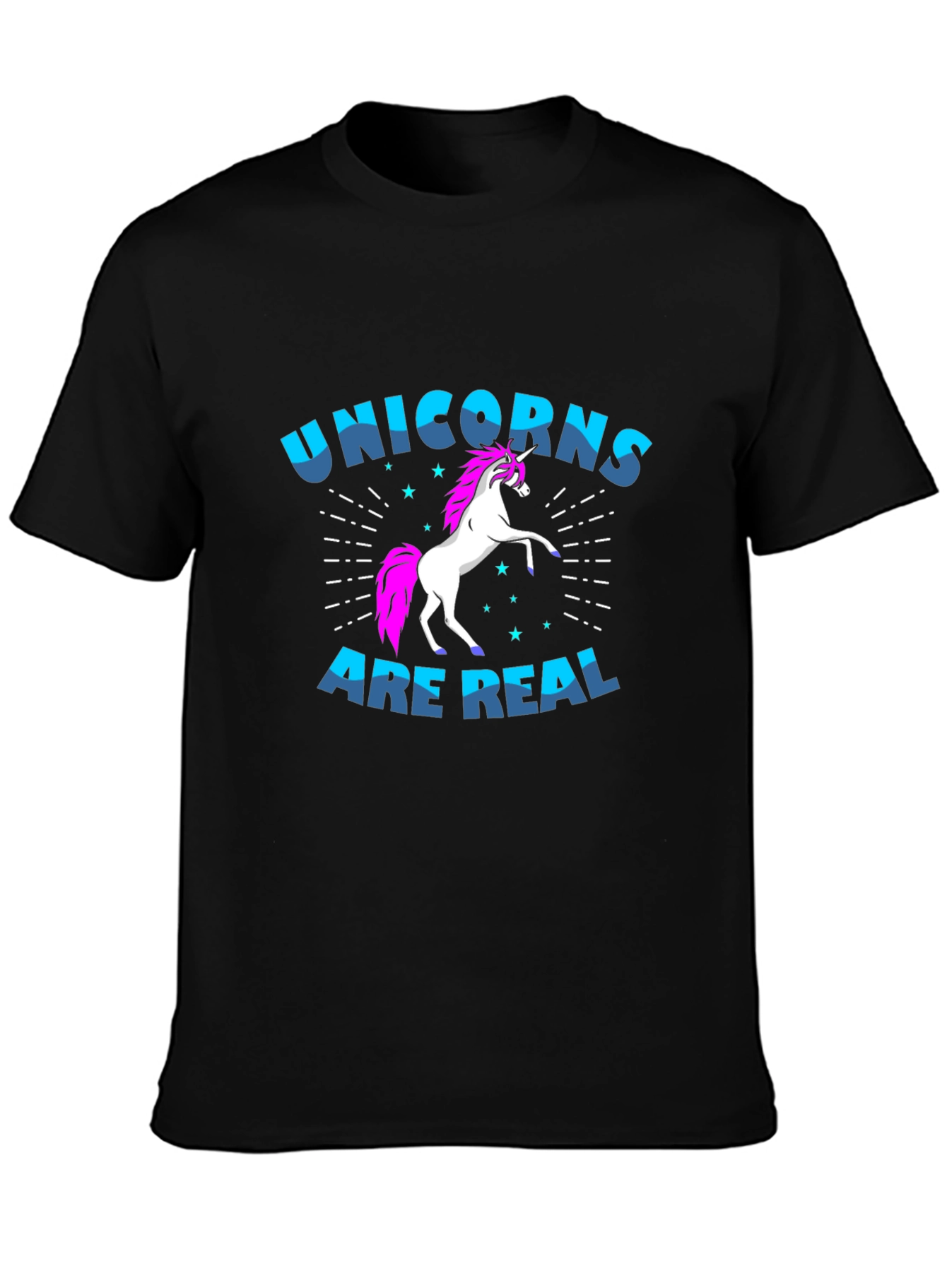 Unicorns Are Real Black Graphic T-Shirt