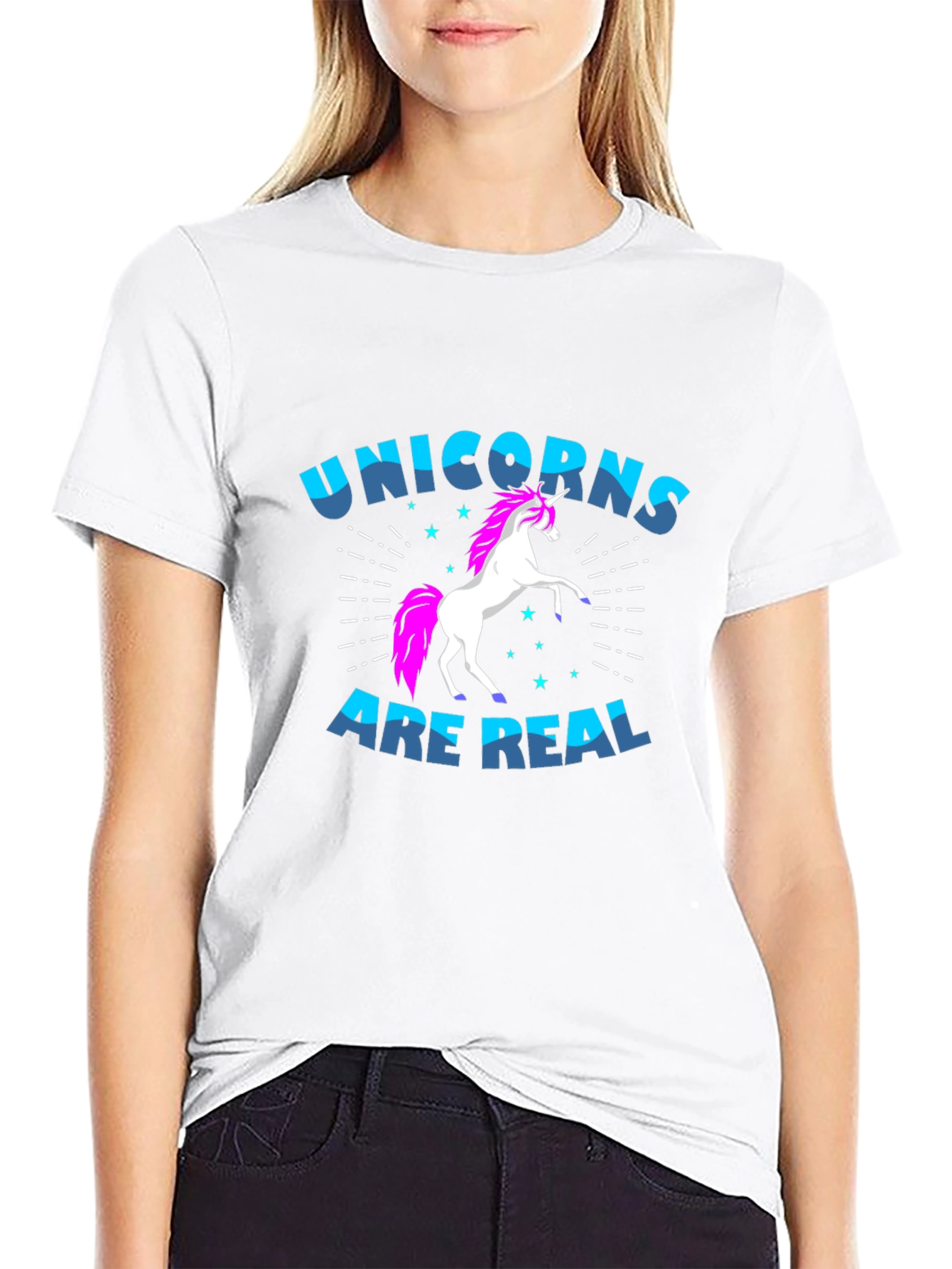 Unicorns Are Real Black Graphic T-Shirt