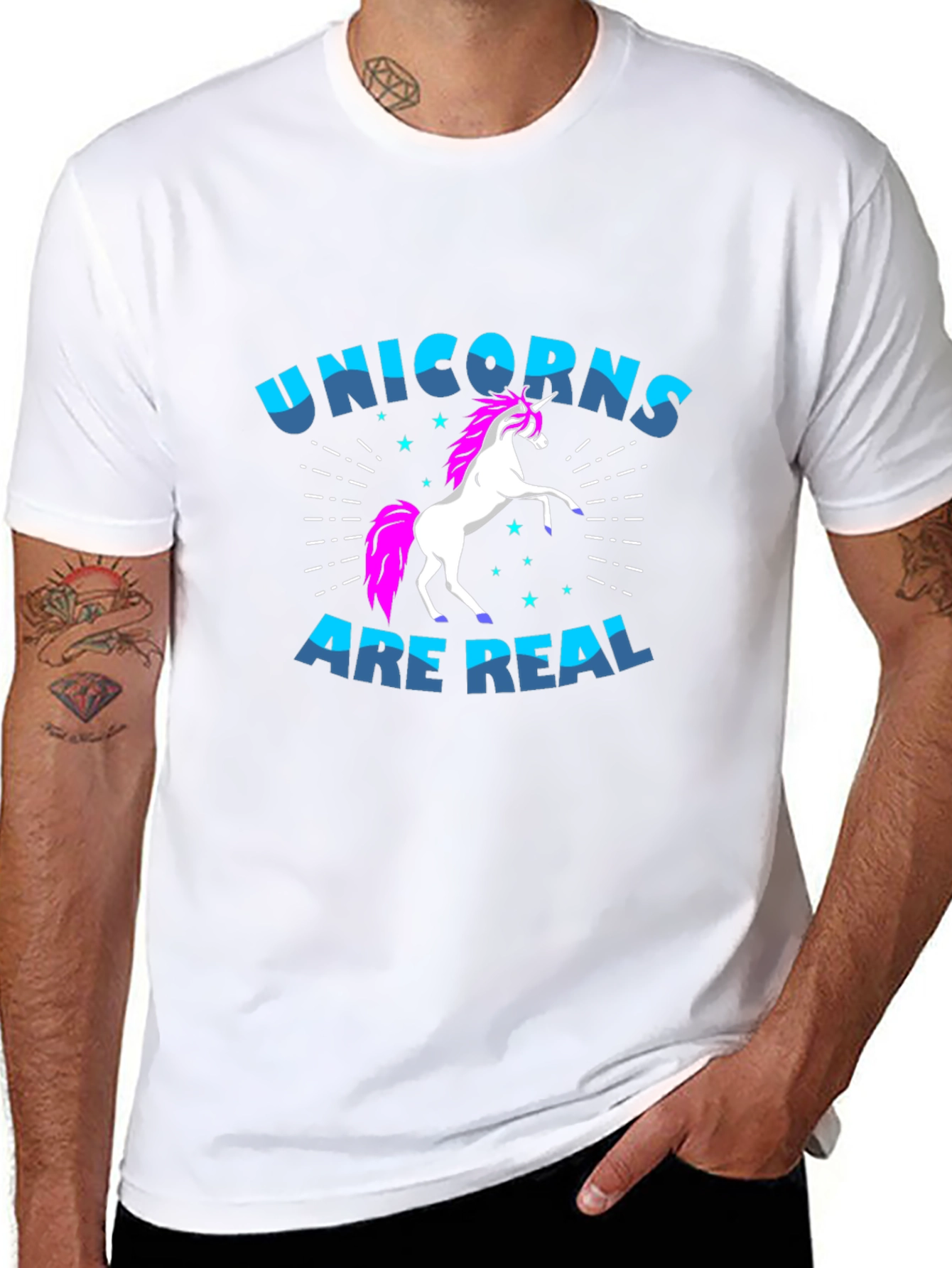 Unicorns Are Real Black Graphic T-Shirt