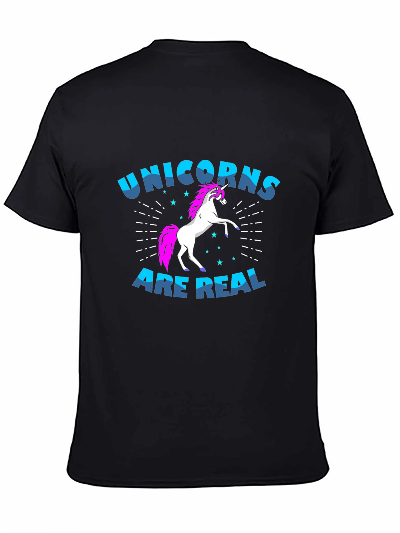 Unicorns Are Real Black Graphic T-Shirt