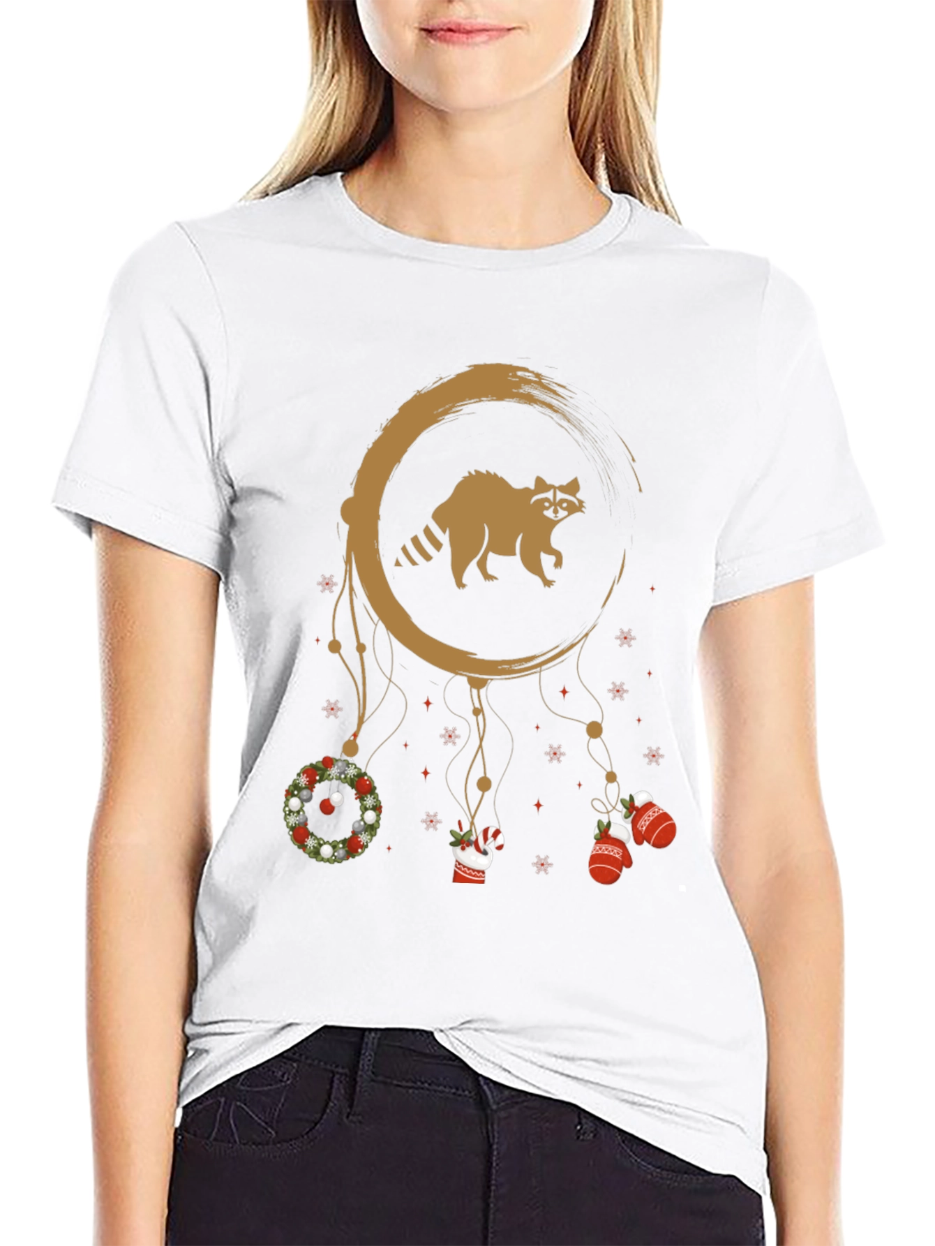 Raccoon Christmas Dreamcatcher T-Shirt
