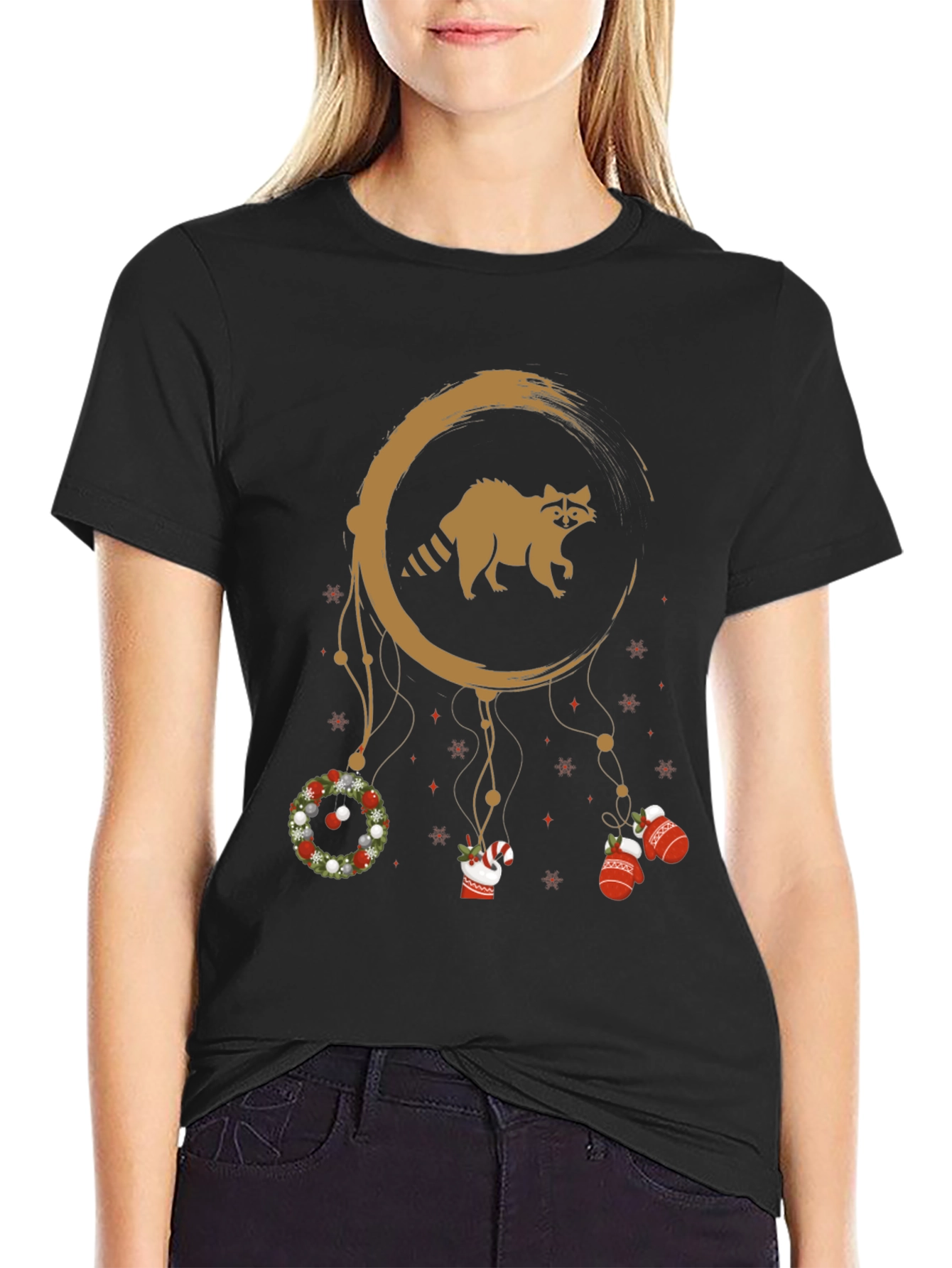 Raccoon Christmas Dreamcatcher T-Shirt
