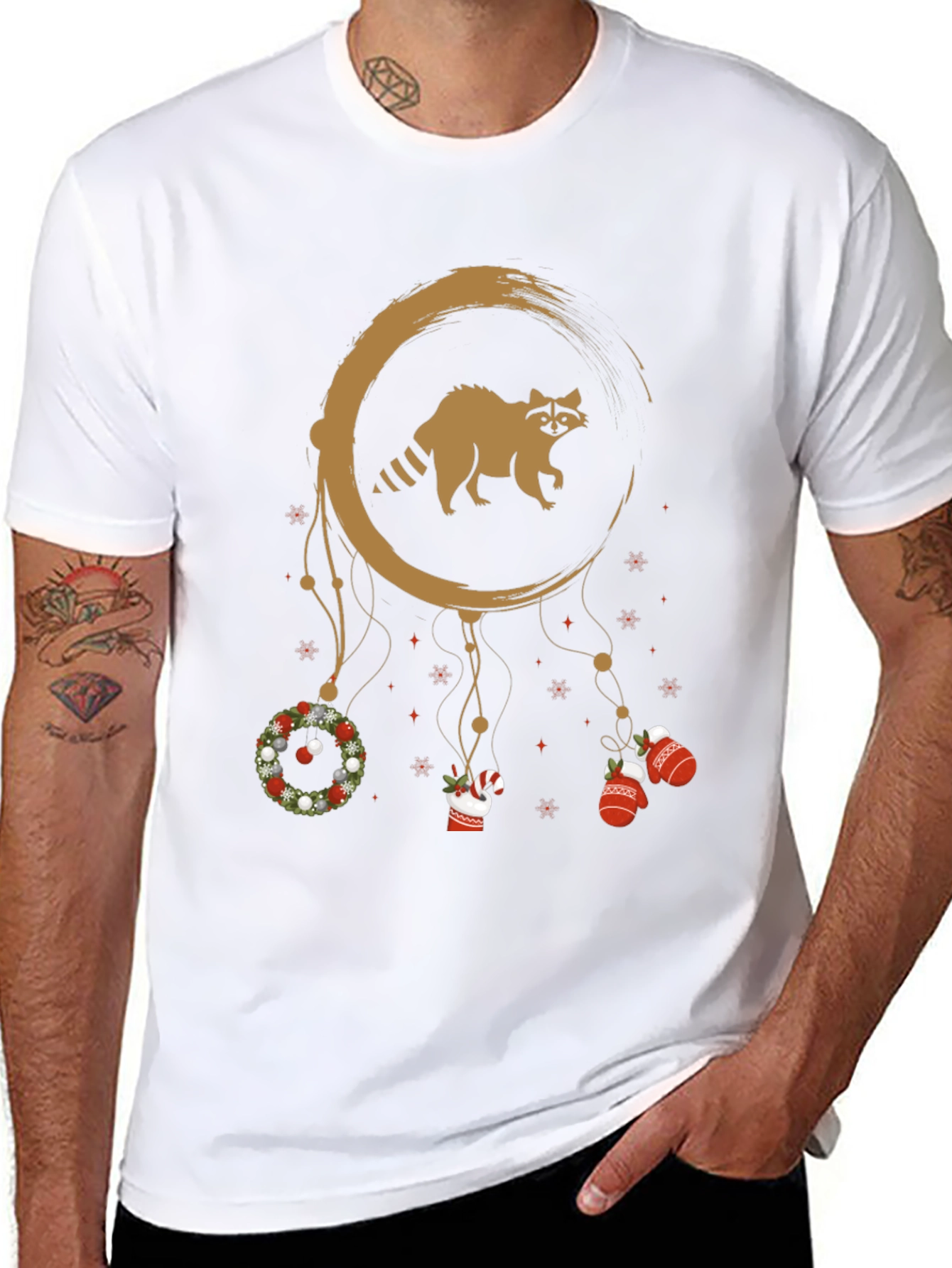 Raccoon Christmas Dreamcatcher T-Shirt