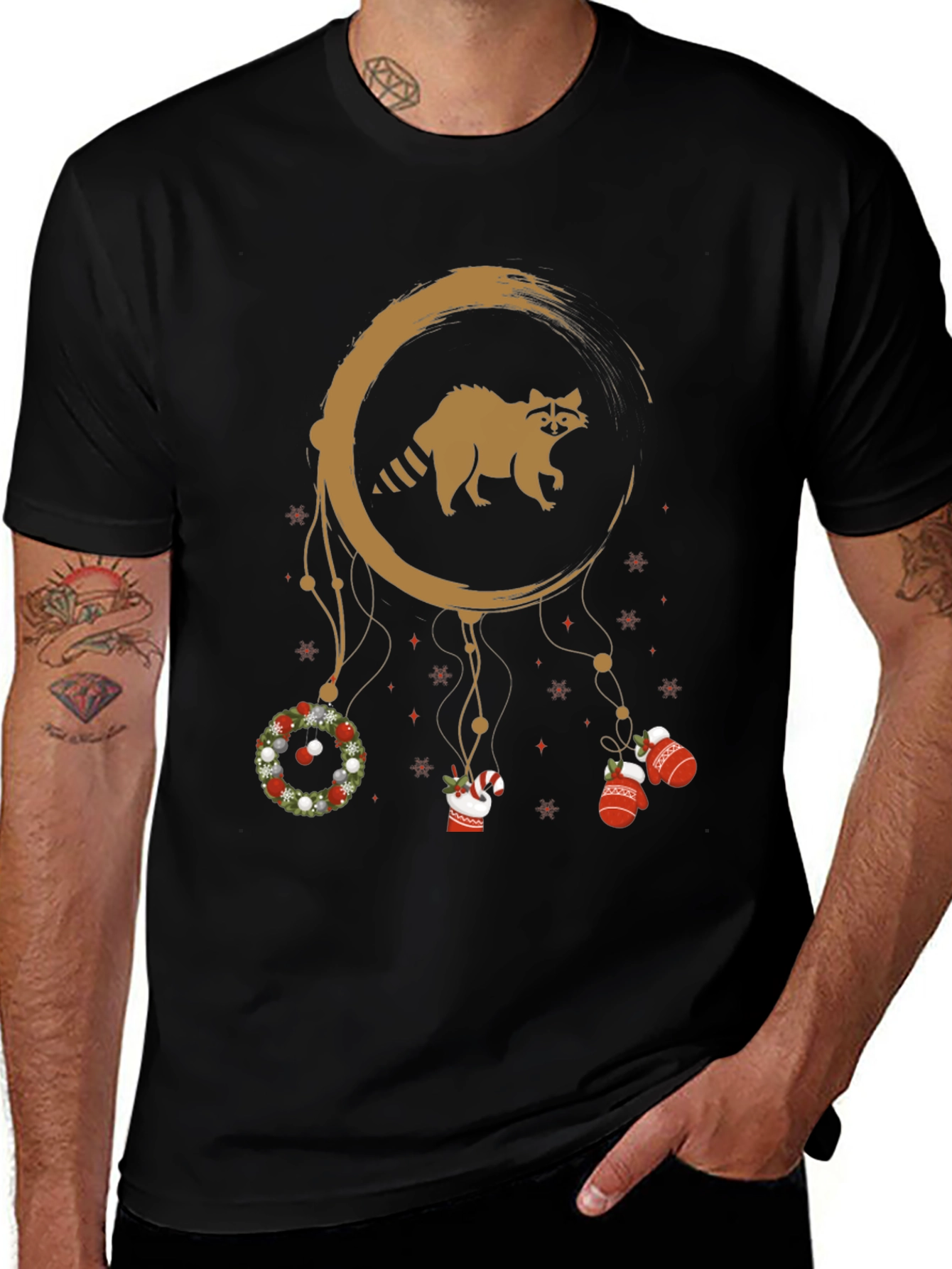 Raccoon Christmas Dreamcatcher T-Shirt