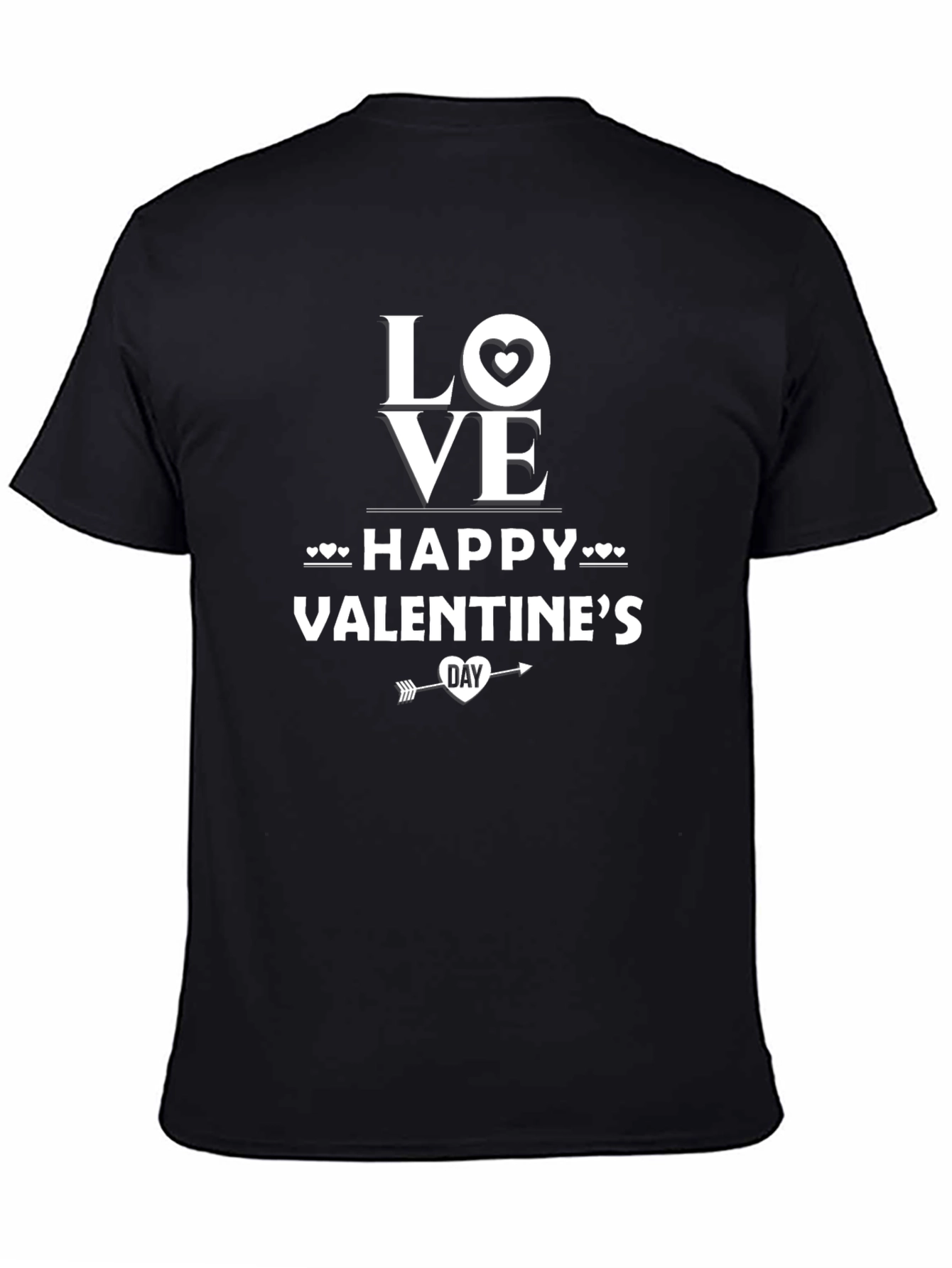 Love Happy Valentines Day Black T-Shirt