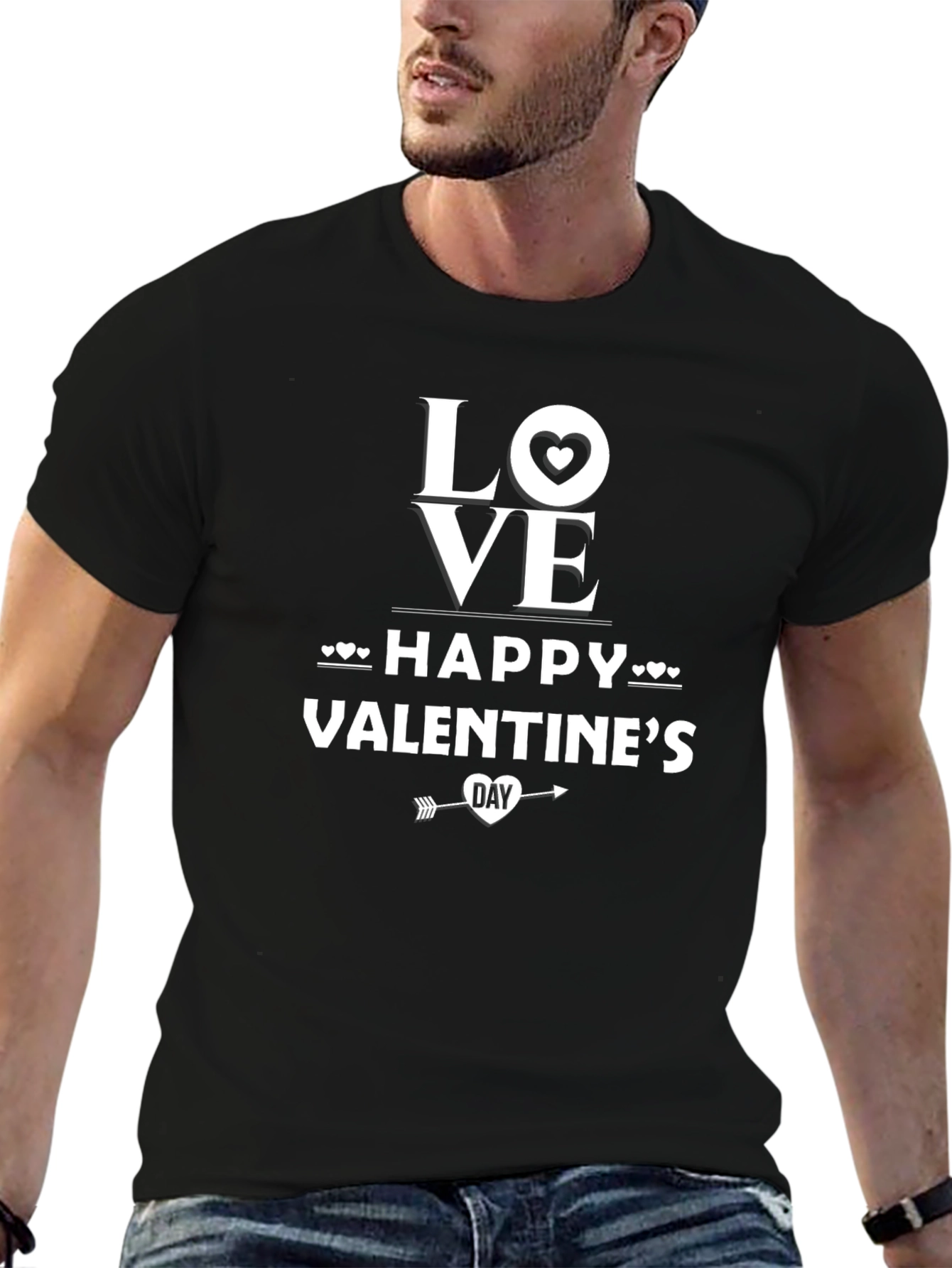 Love Happy Valentines Day Black T-Shirt