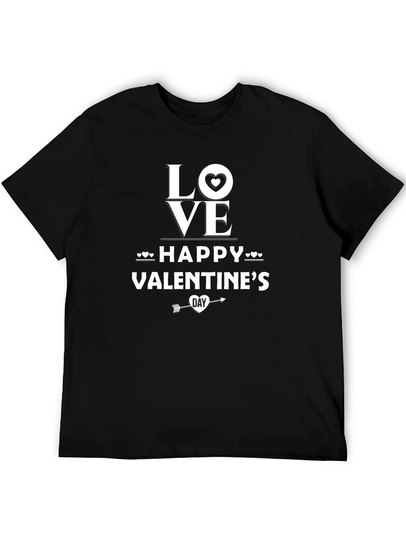 Love Happy Valentines Day Black T-Shirt