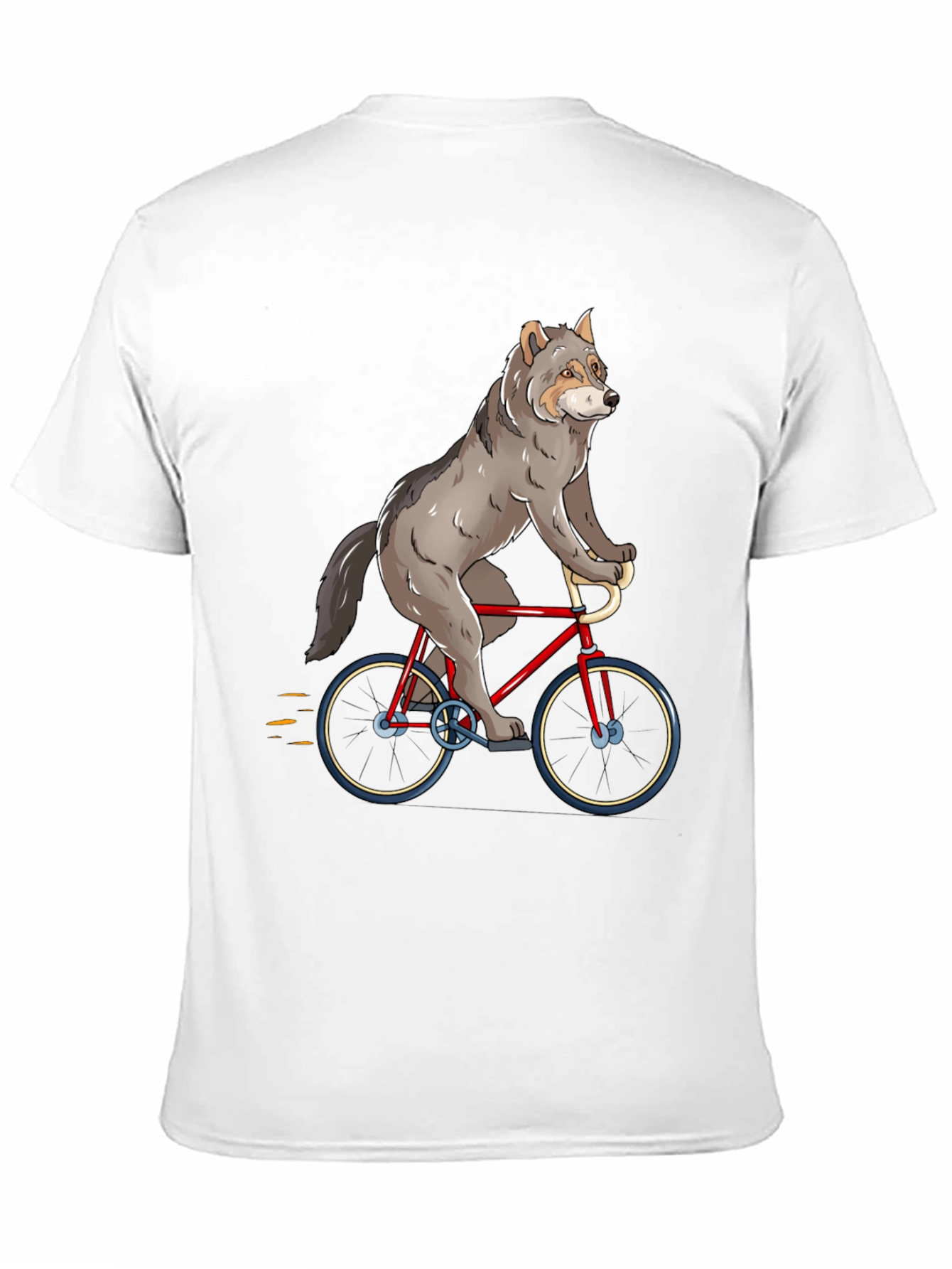 Wolf Riding a Bike Graphic T-Shirt