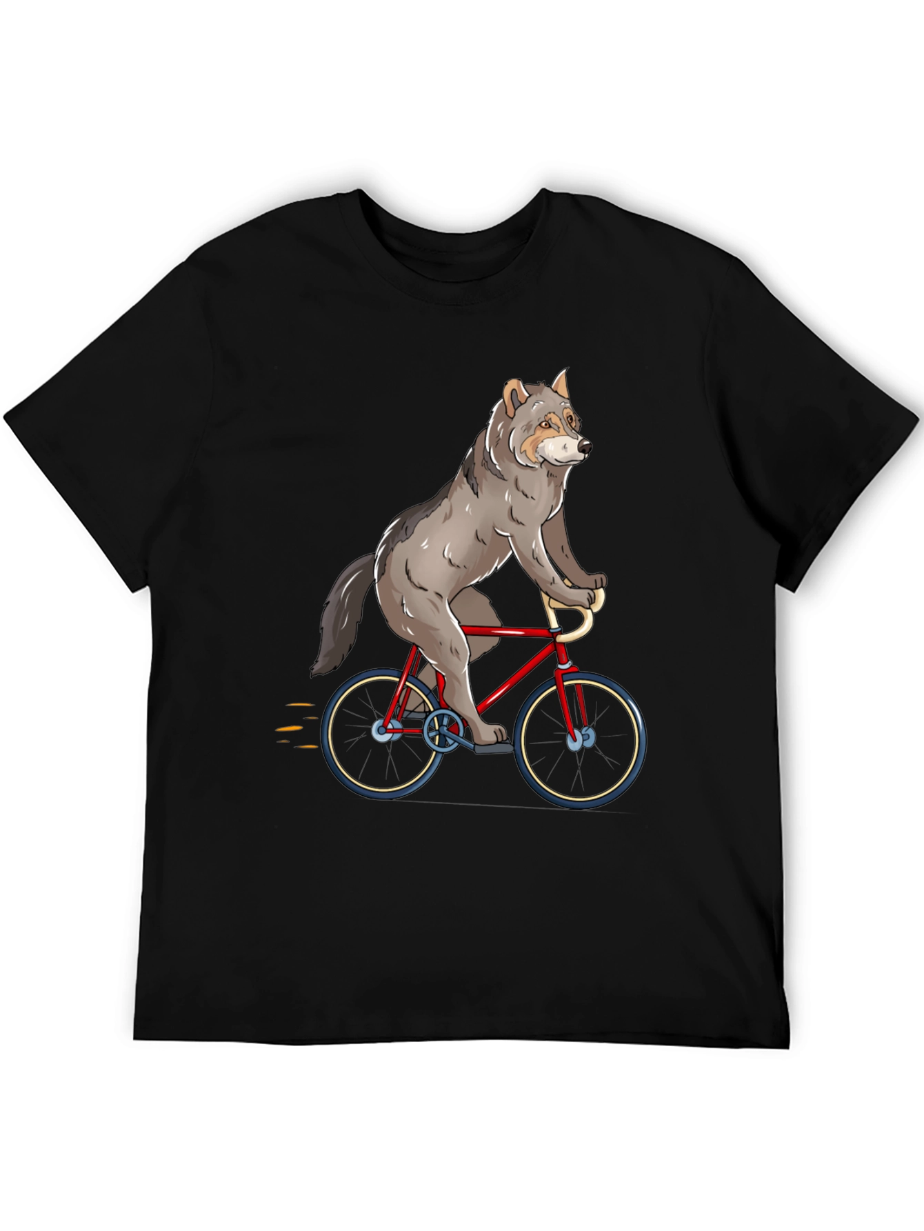 Wolf Riding a Bike Graphic T-Shirt