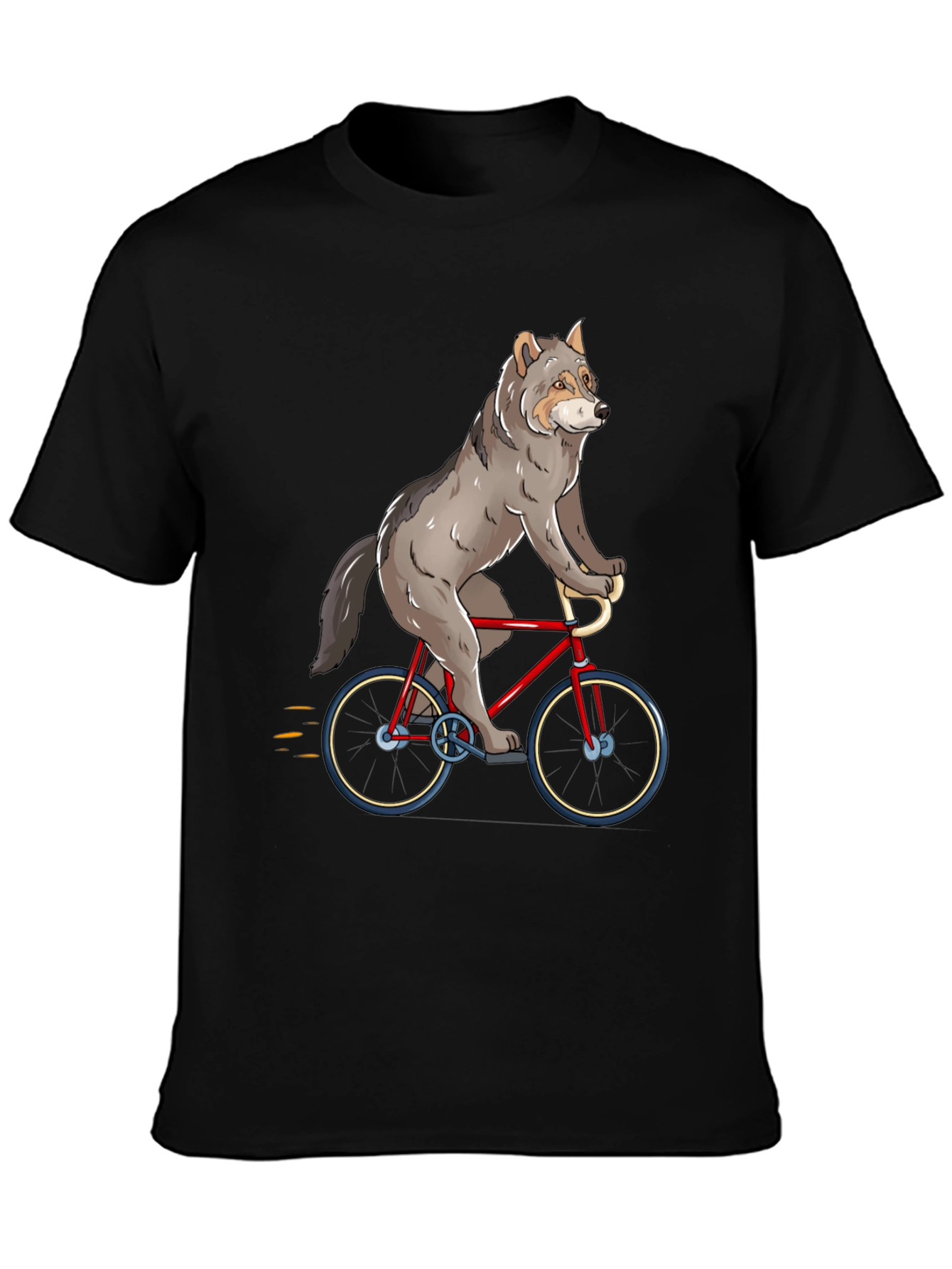 Wolf Riding a Bike Graphic T-Shirt