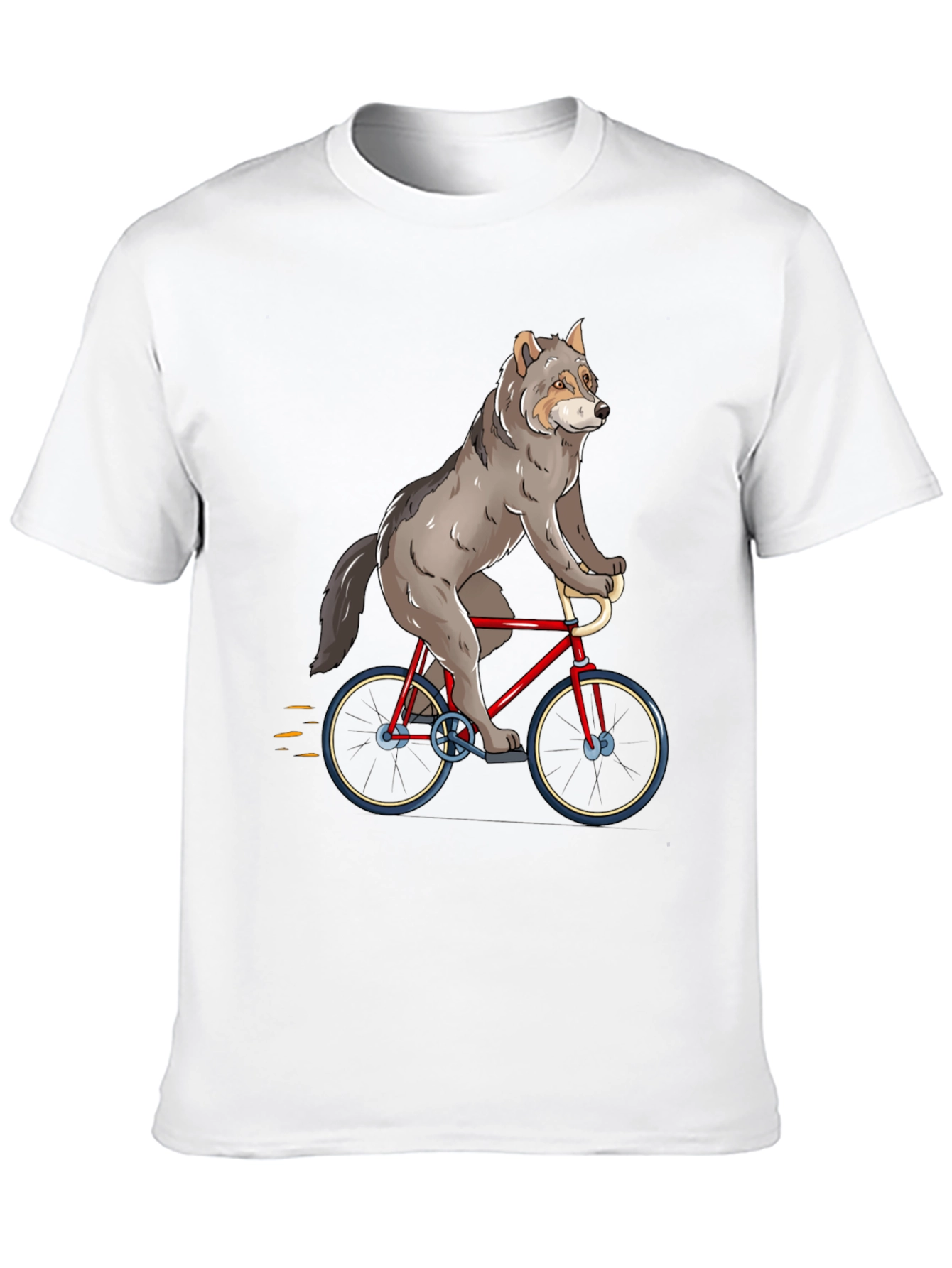 Wolf Riding a Bike Graphic T-Shirt