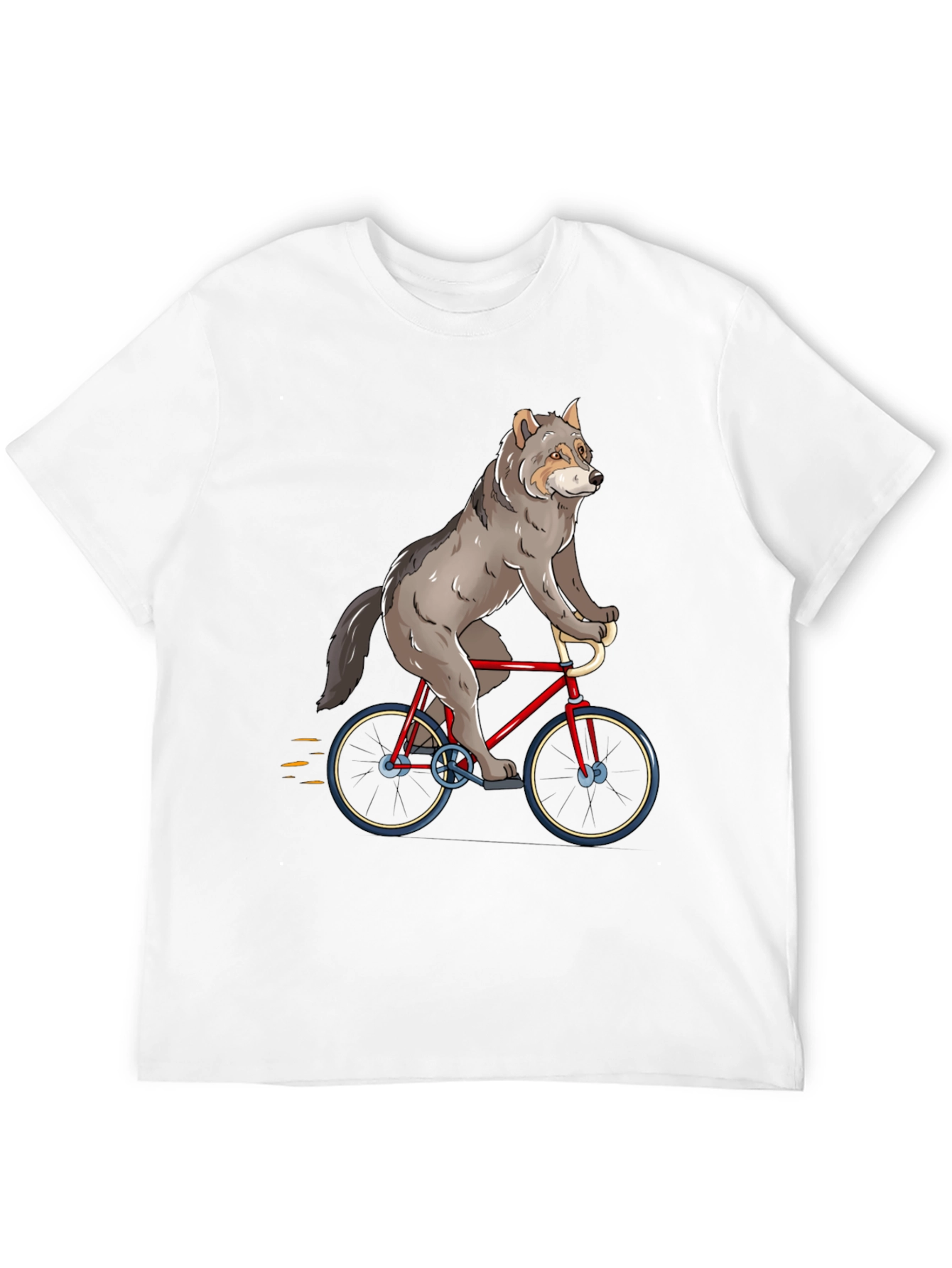 Wolf Riding a Bike Graphic T-Shirt