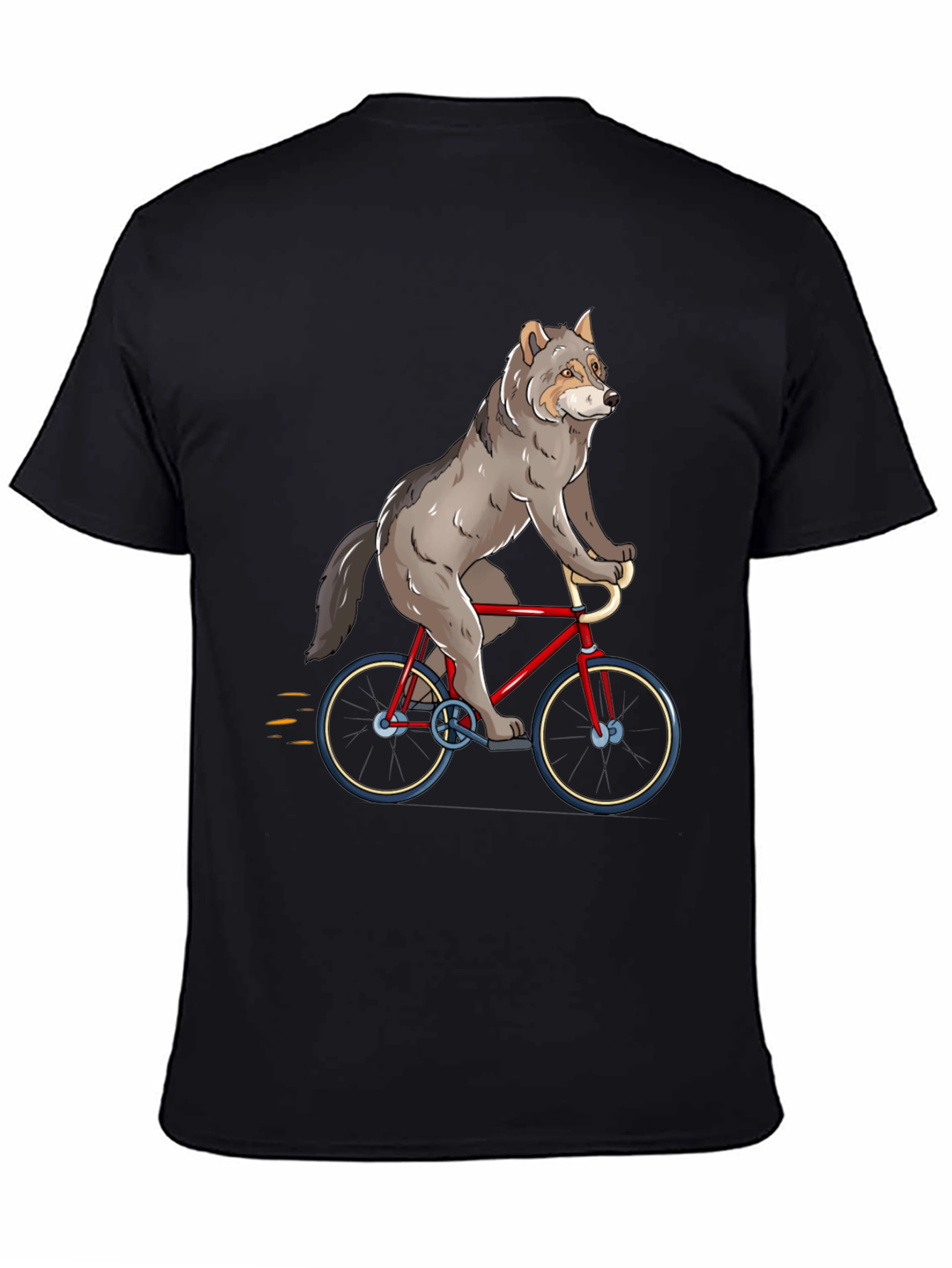Wolf Riding a Bike Graphic T-Shirt