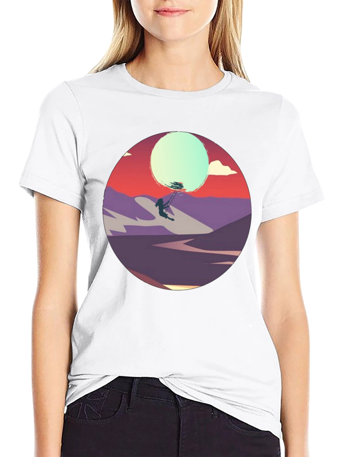 Sunset Silhouette Tee - Artistic Graphic T-Shirt