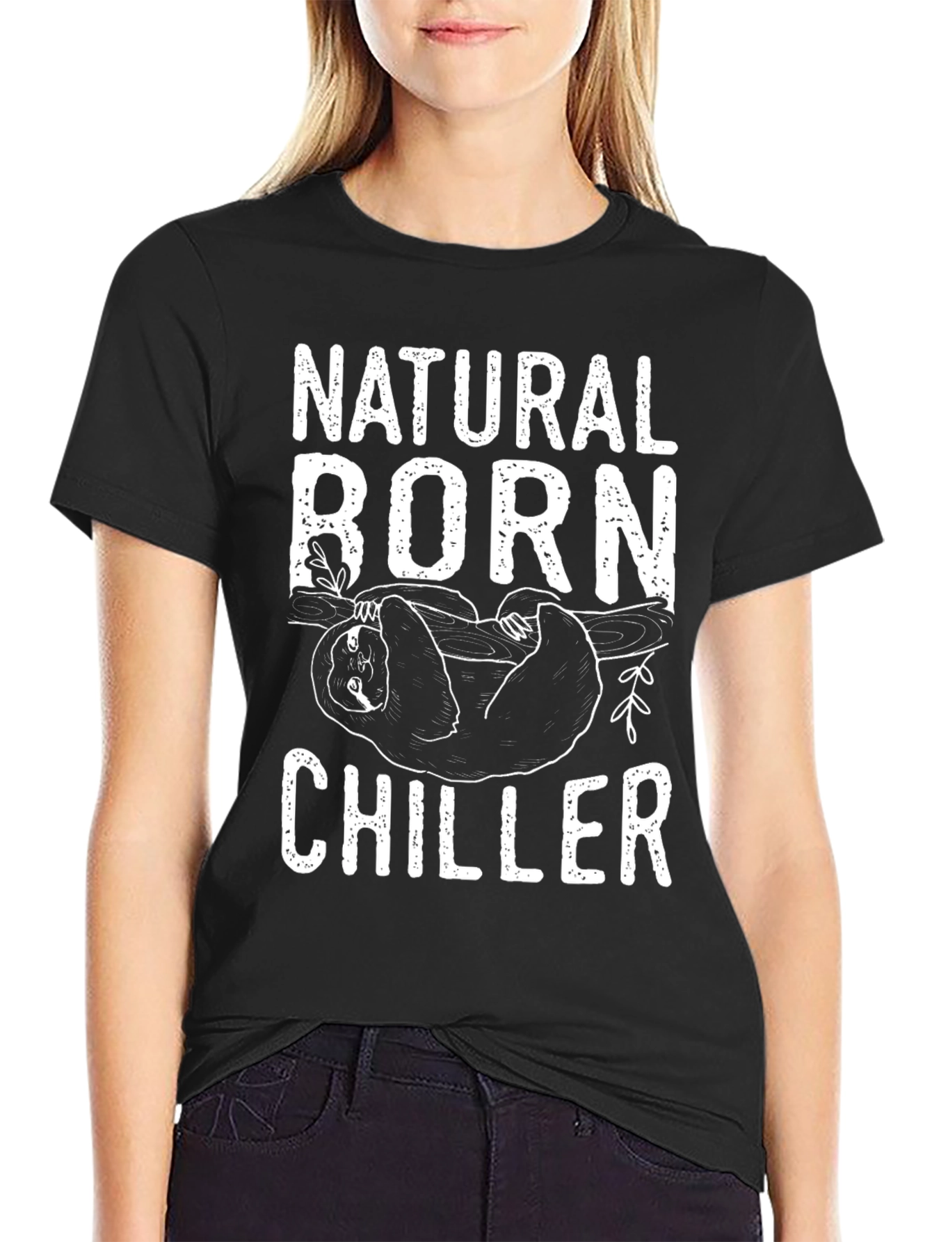 Natural Born Chiller Sloth Graphic T-Shirt