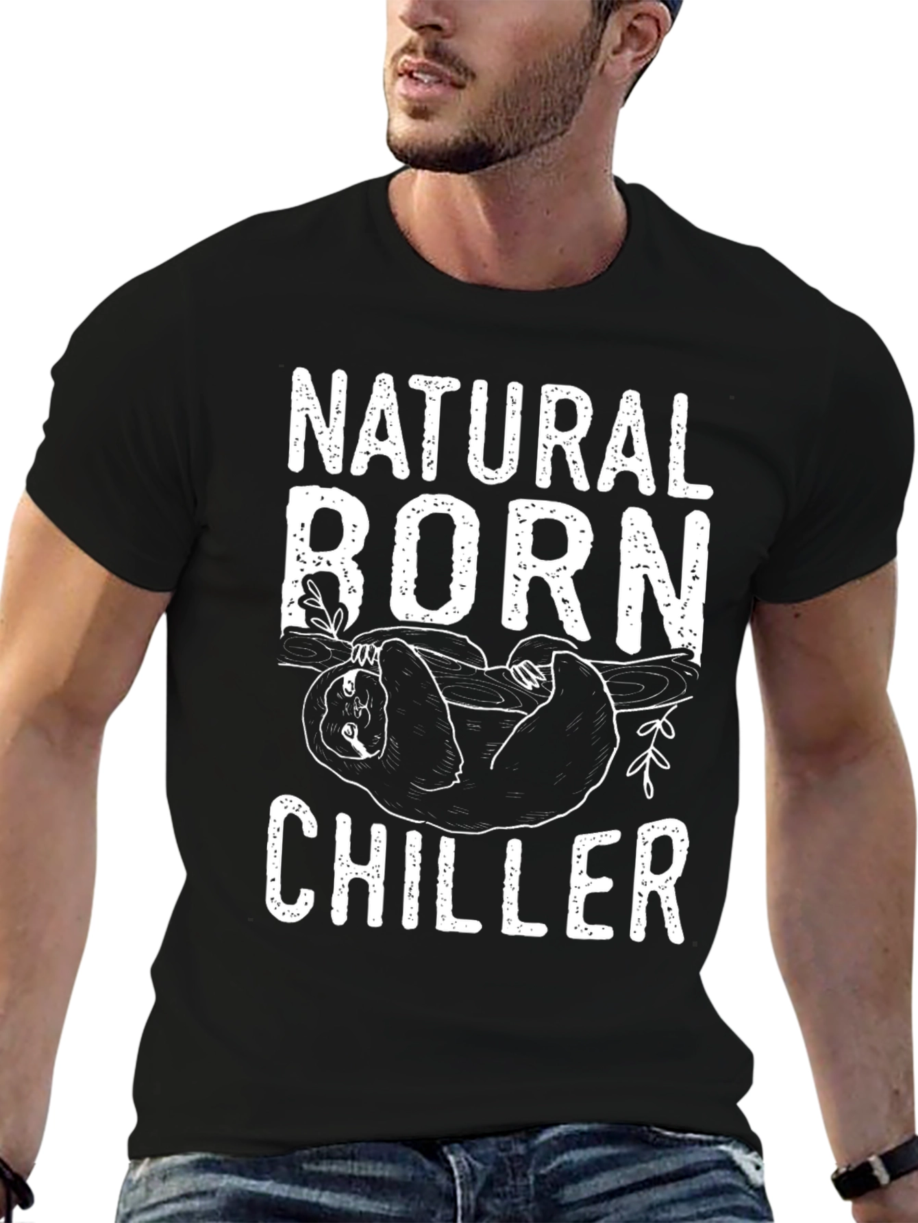 Natural Born Chiller Sloth Graphic T-Shirt